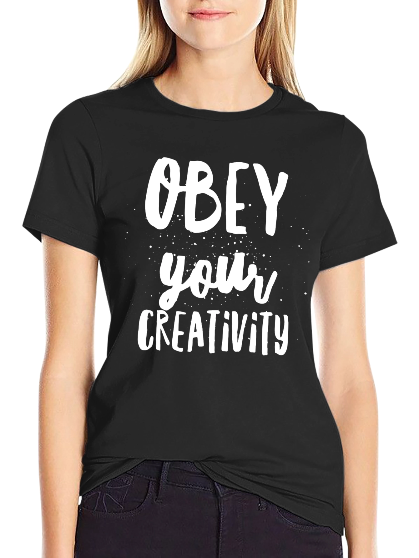 Black Obey Your Creativity Black Graphic Tee view 2
