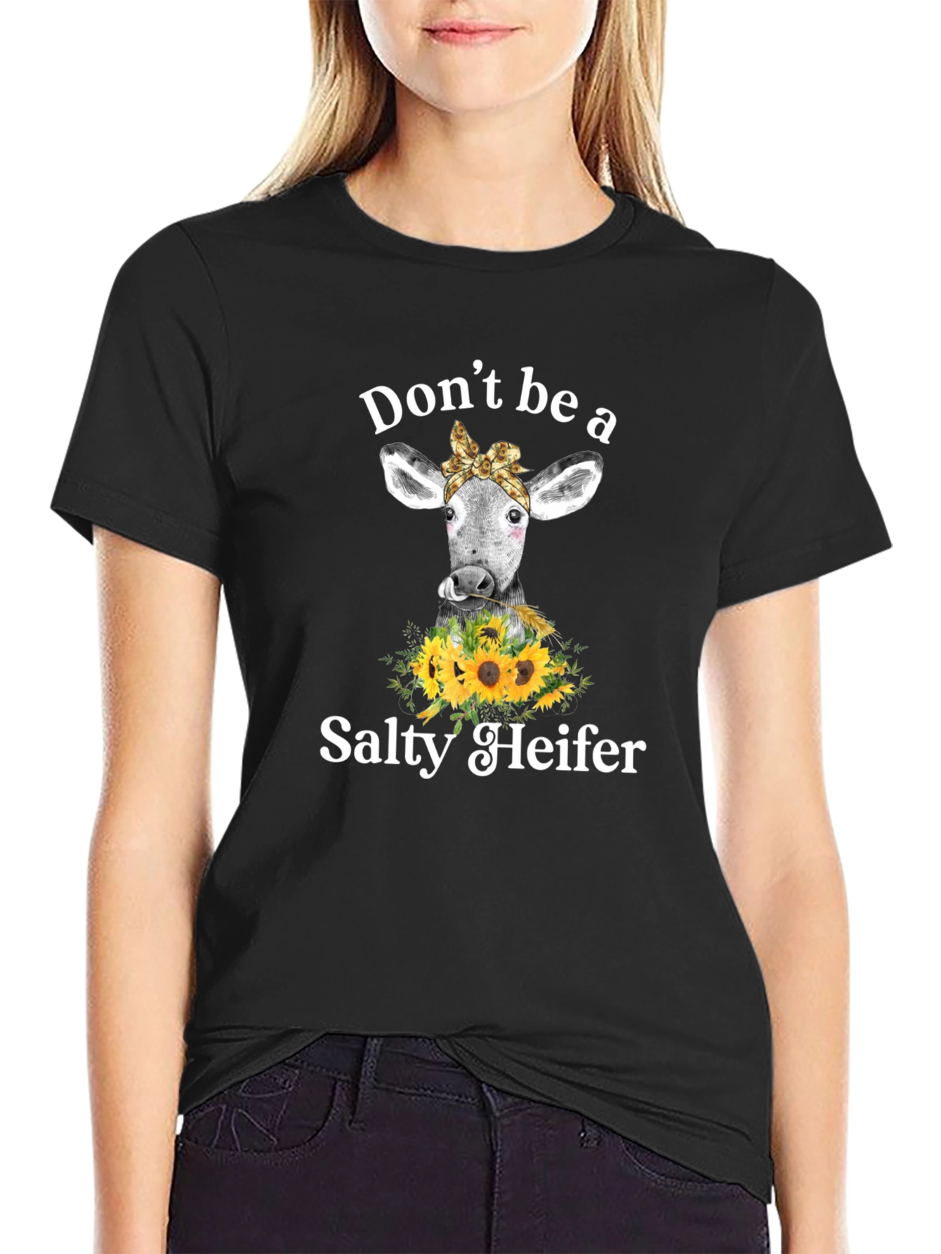 Black Don't Be a Salty Heifer Graphic Tee view 2
