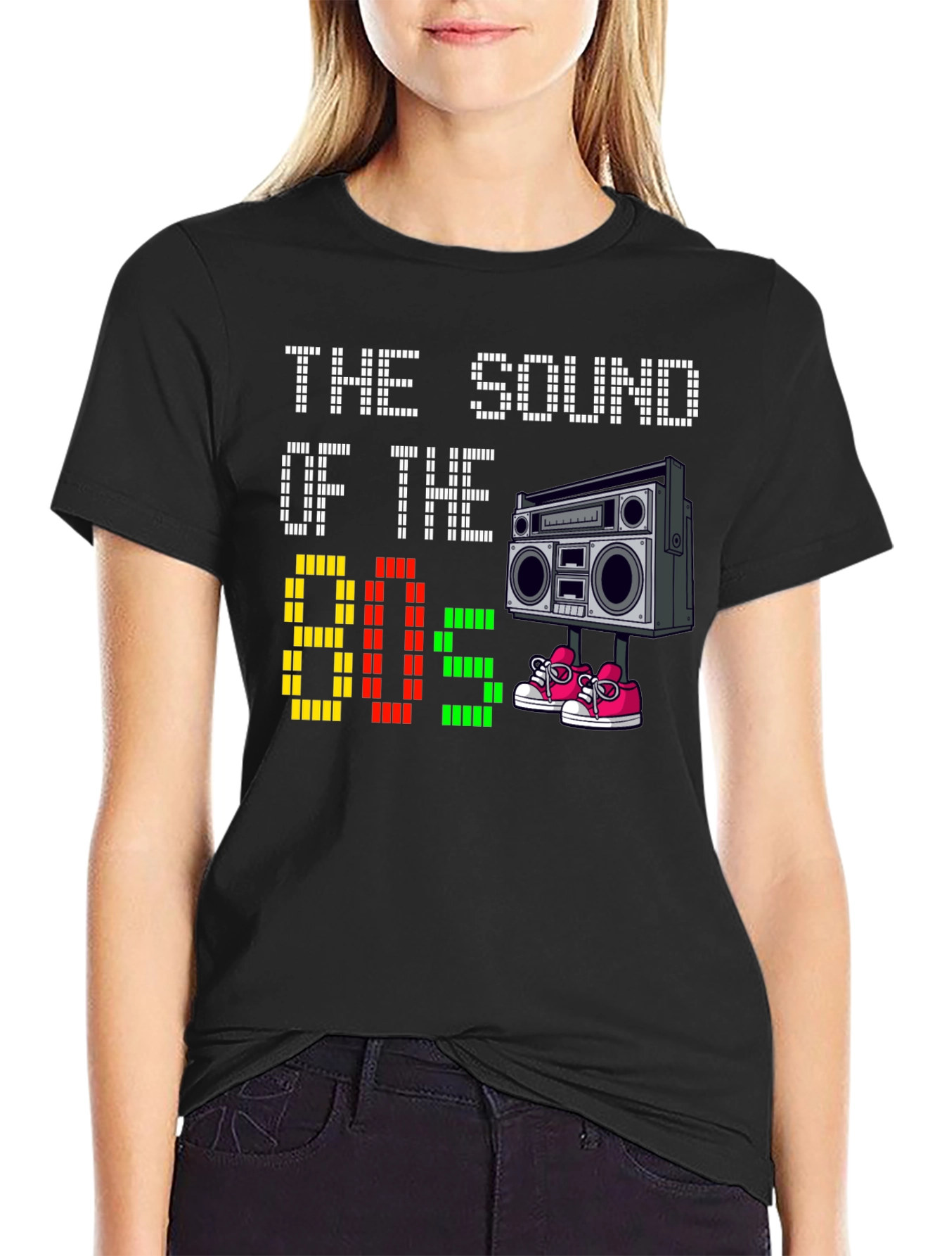 Black Retro 80s Sound T-Shirt view 2