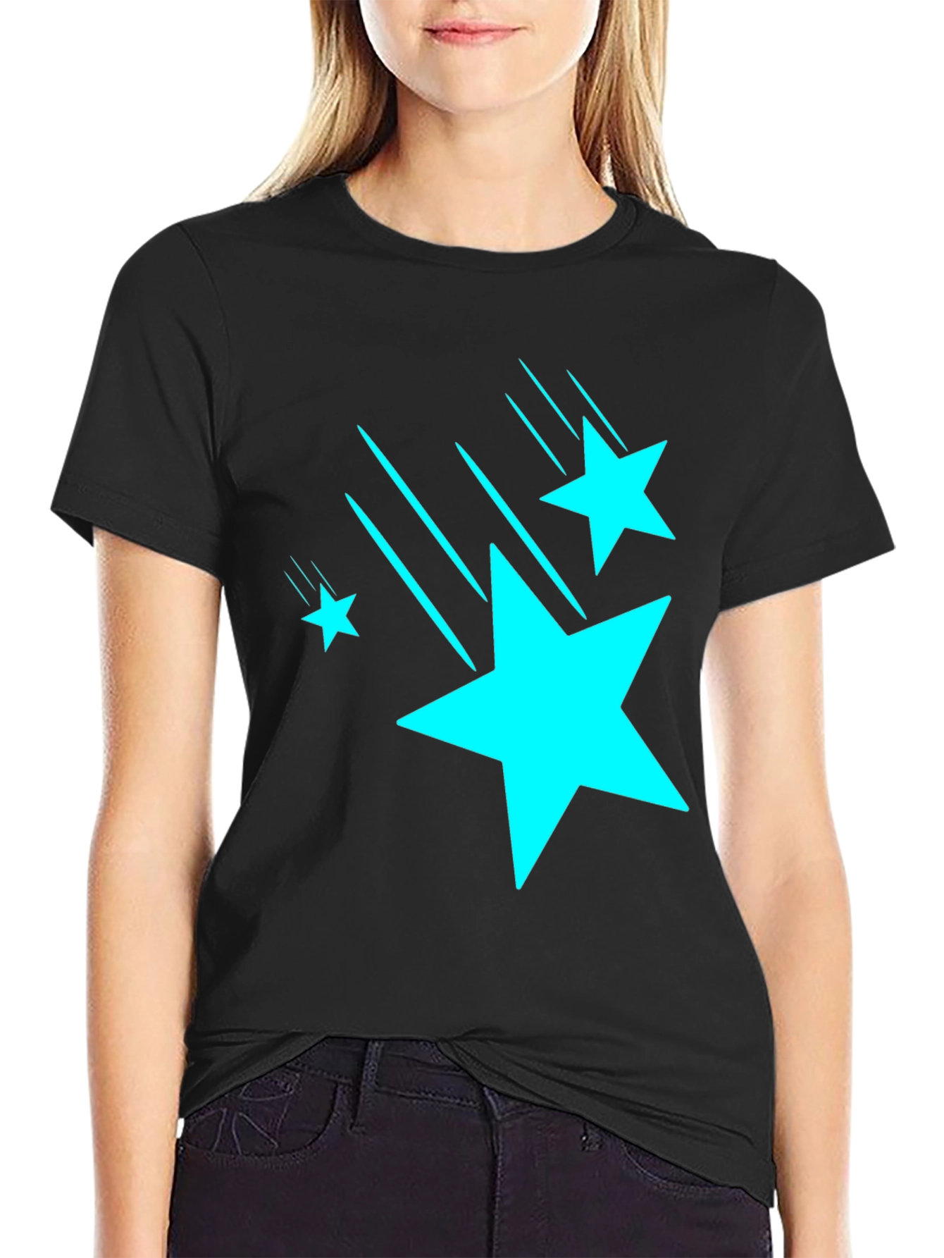 Black Starry Sky Black Tee - Unisex Casual Cotton Blend view 2