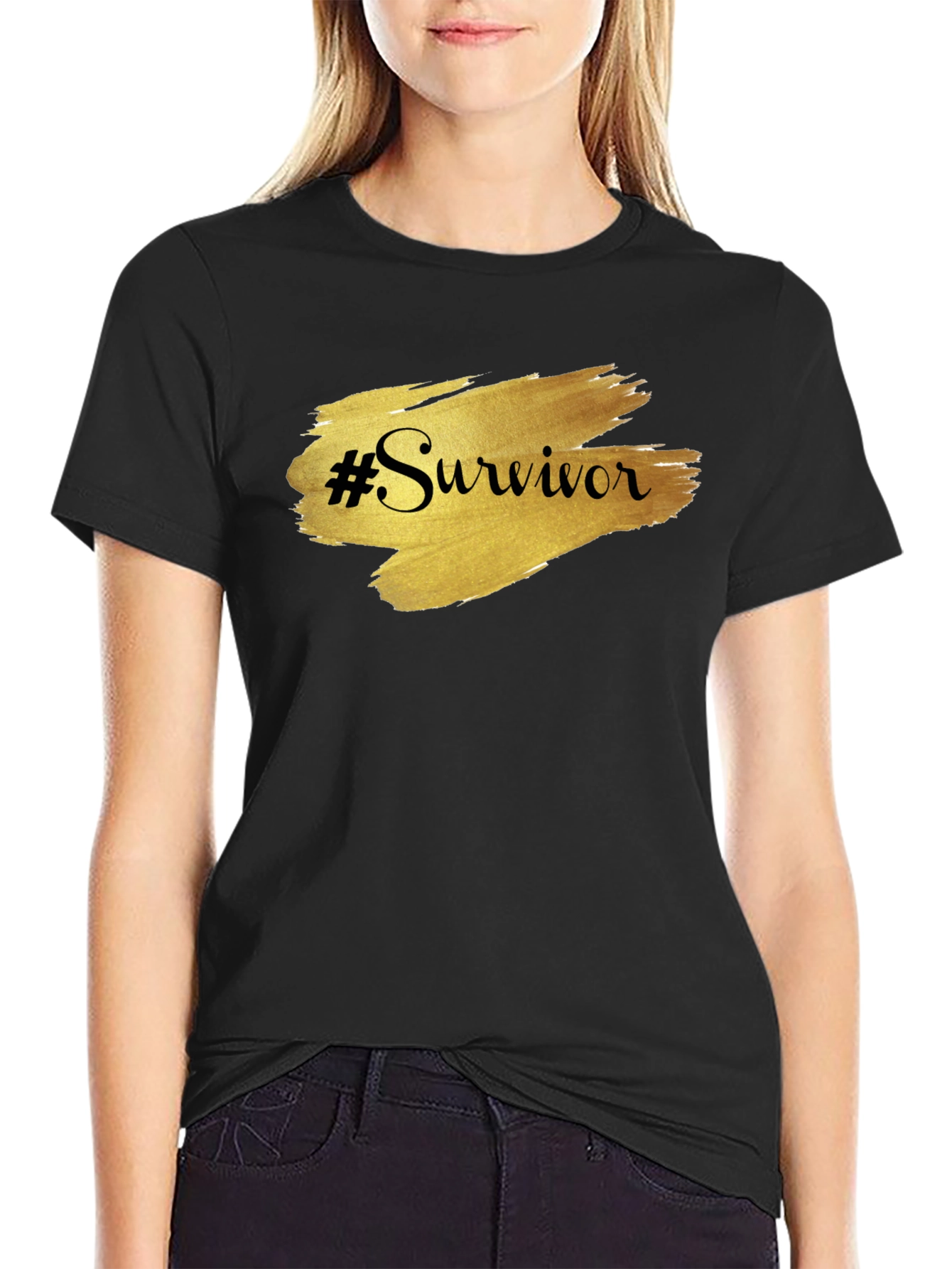 Black Survivor Graphic Tee - Black Unisex T-Shirt view 2