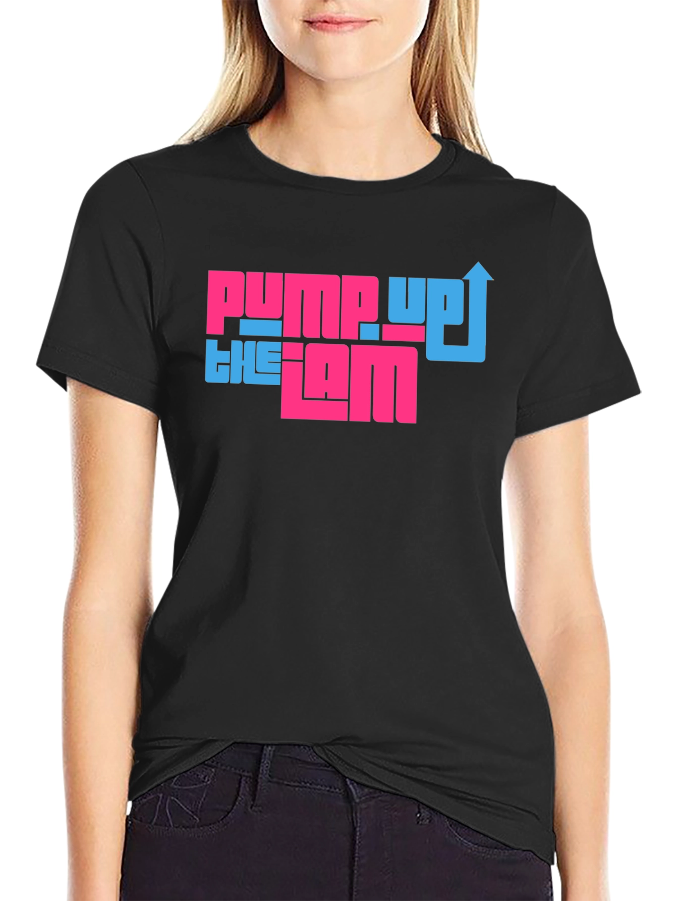 Black Pump Up the Jam Graphic Tee - Cool Retro Design view 2