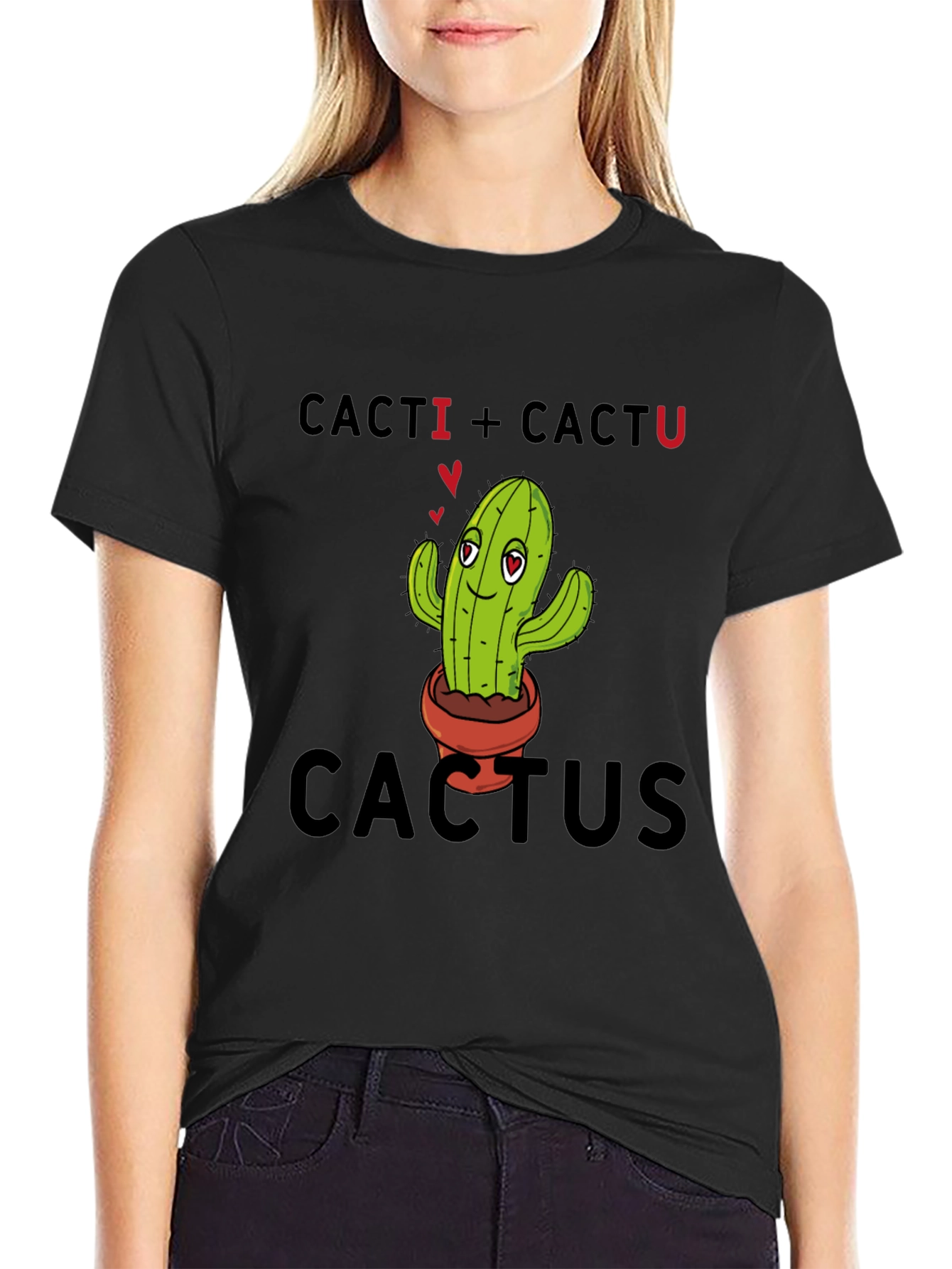 Black Cacti + Cactu Cactus T-Shirt view 2