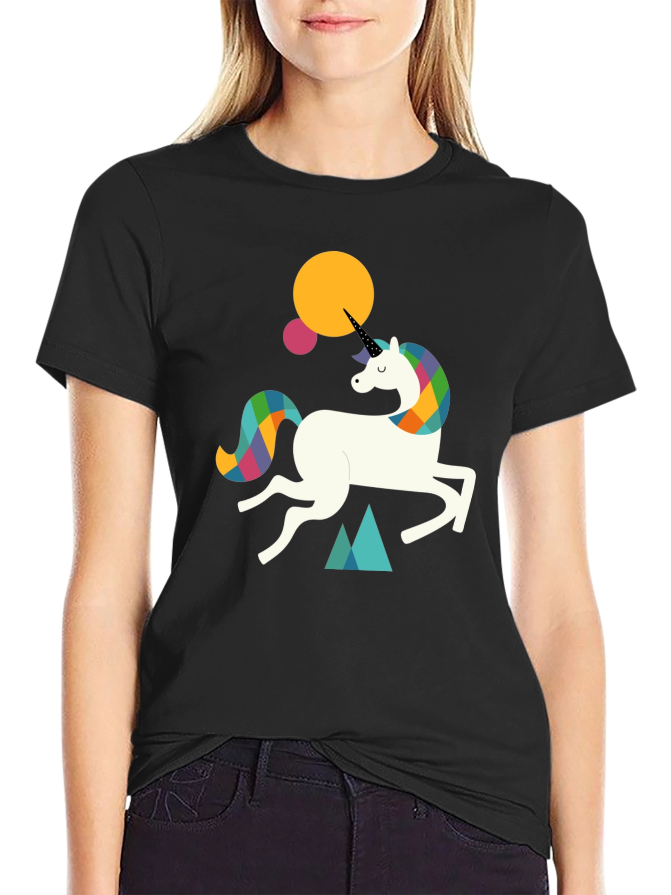 Black Unicorn Graphic Tee - Fun & Stylish Black T-Shirt view 2