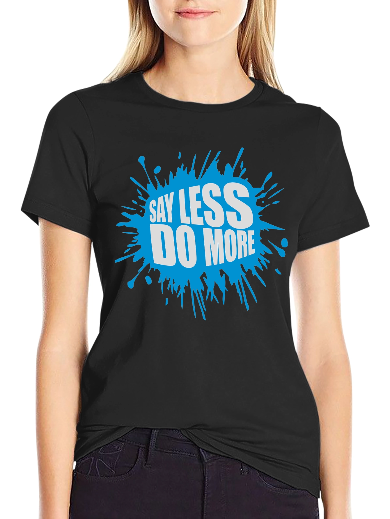 Black Say Less Do More Graphic Tee - Black view 2