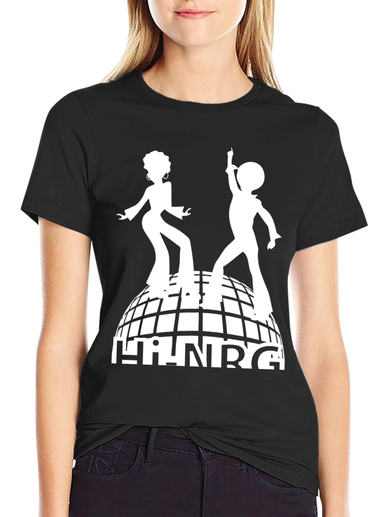 Black Retro Disco T-Shirt - Hi NRG Dance Tee view 2