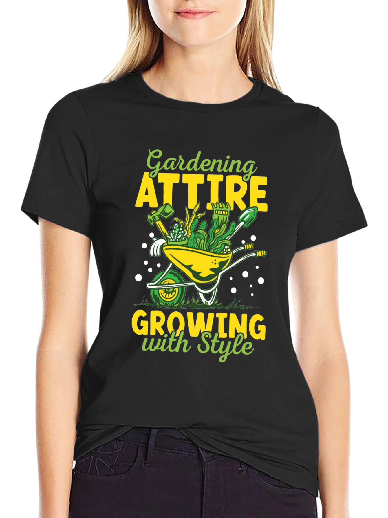 Black Gardening Attire T-Shirt - Growing with Style view 2