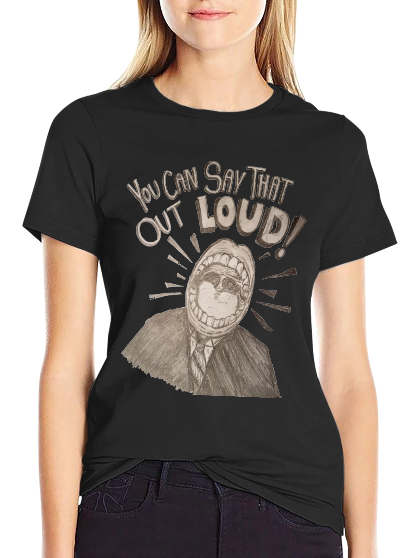 Black Say That Out Loud Graphic Tee view 2