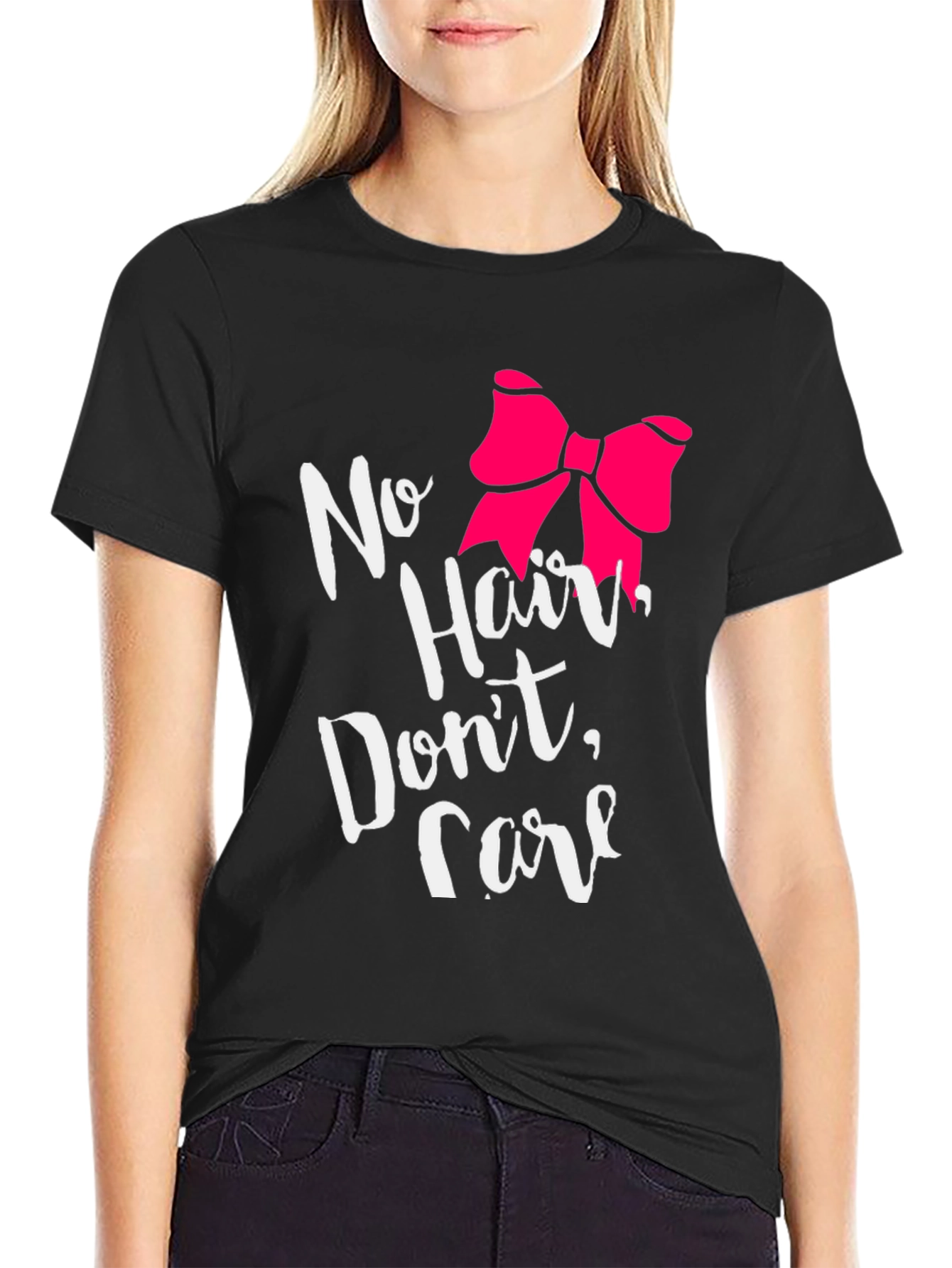 Black No Hair Don't Care T-Shirt view 2