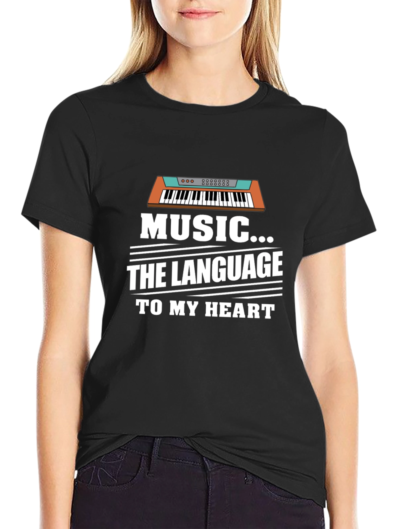 Black Music is the Language to My Heart T-Shirt view 2