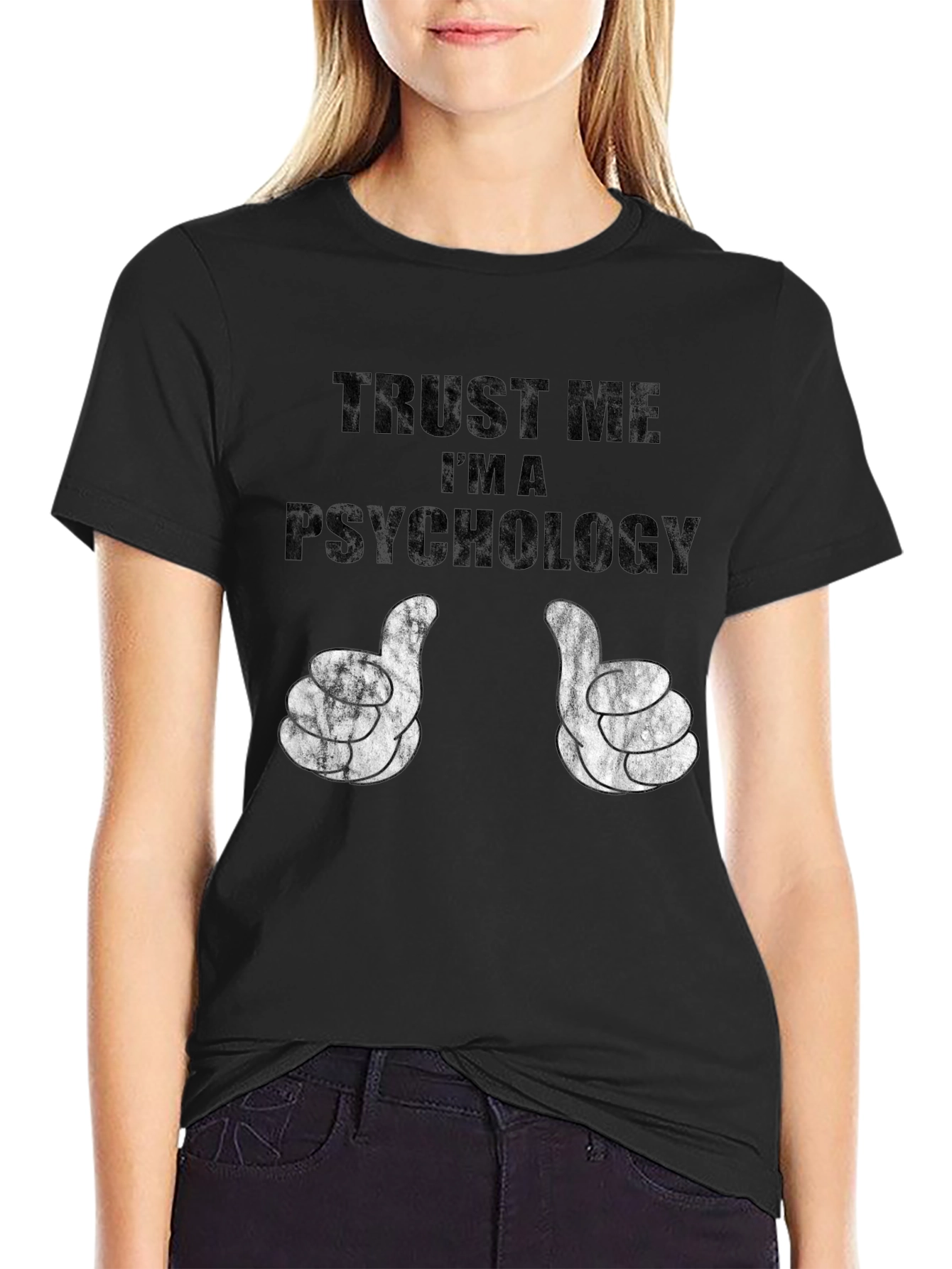 Black Trust Me I'm a Psychology T-Shirt view 2