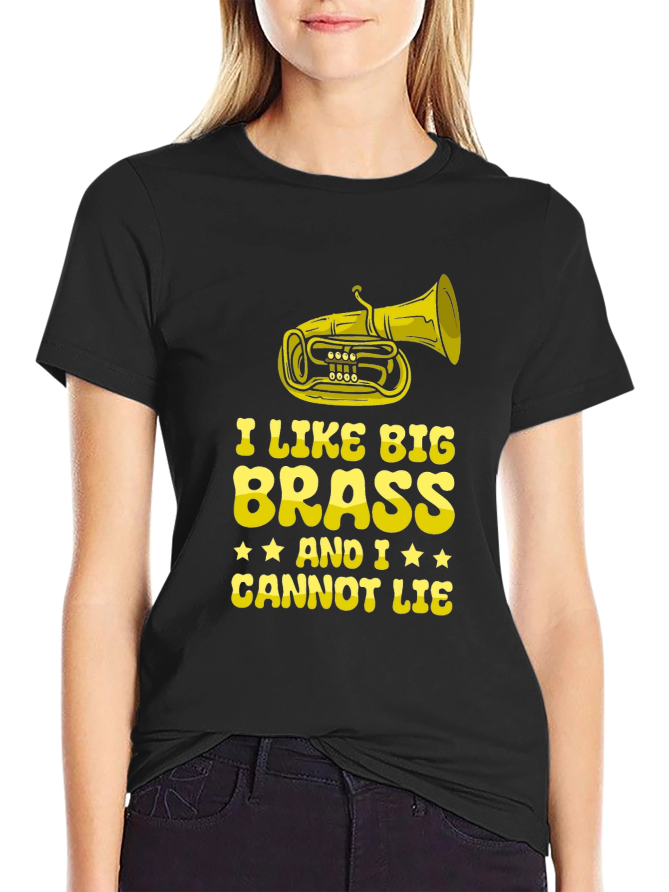 Black I Like Big Brass T-Shirt - Funny Musician Tee view 2