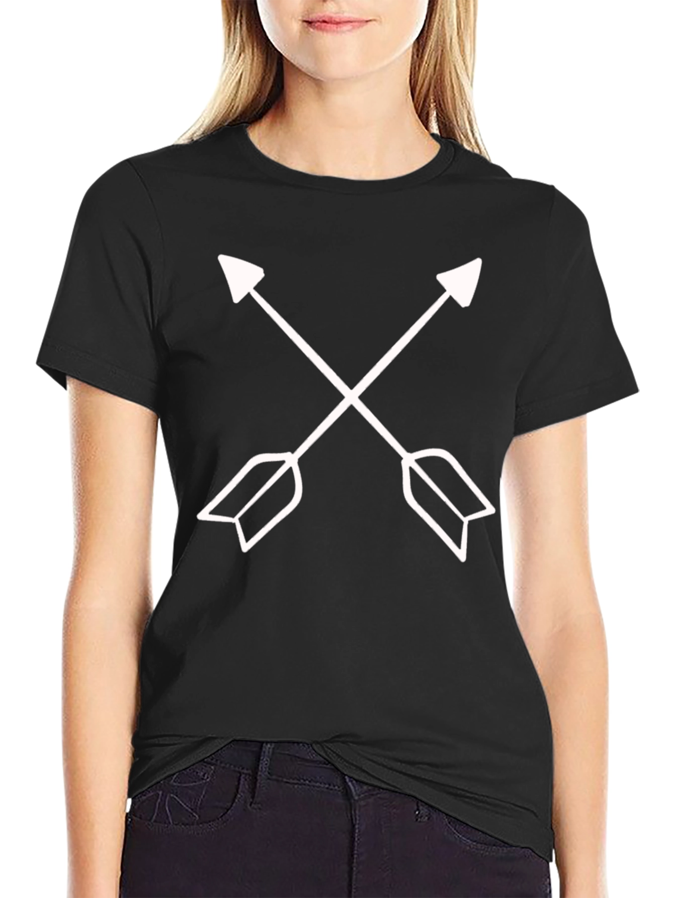 Black Crossed Arrows Graphic Tee - Black view 2