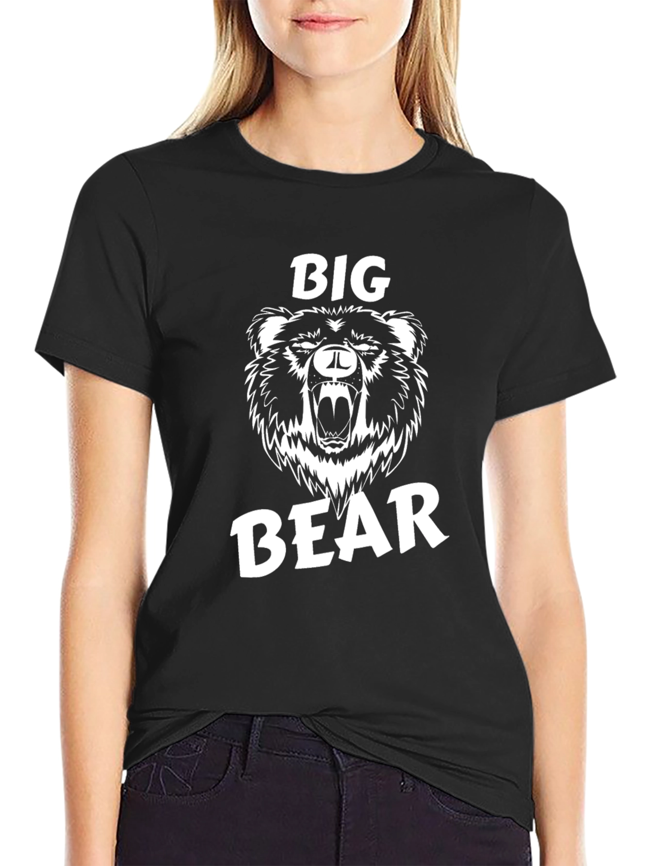 Black Big Bear Graphic Tee - Mens Black T-Shirt view 2
