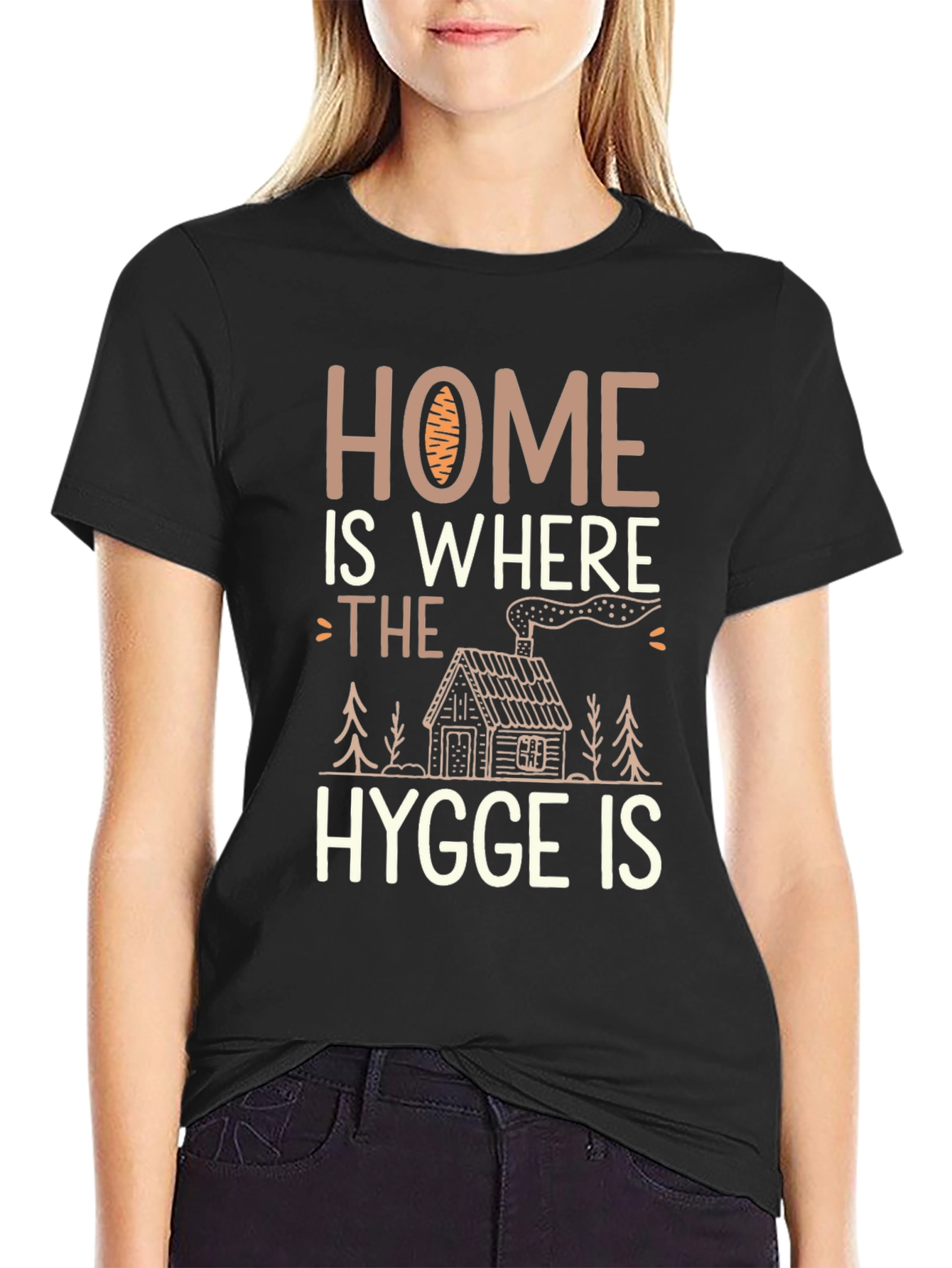 Black Home Is Where The Hygge Is T-Shirt view 2