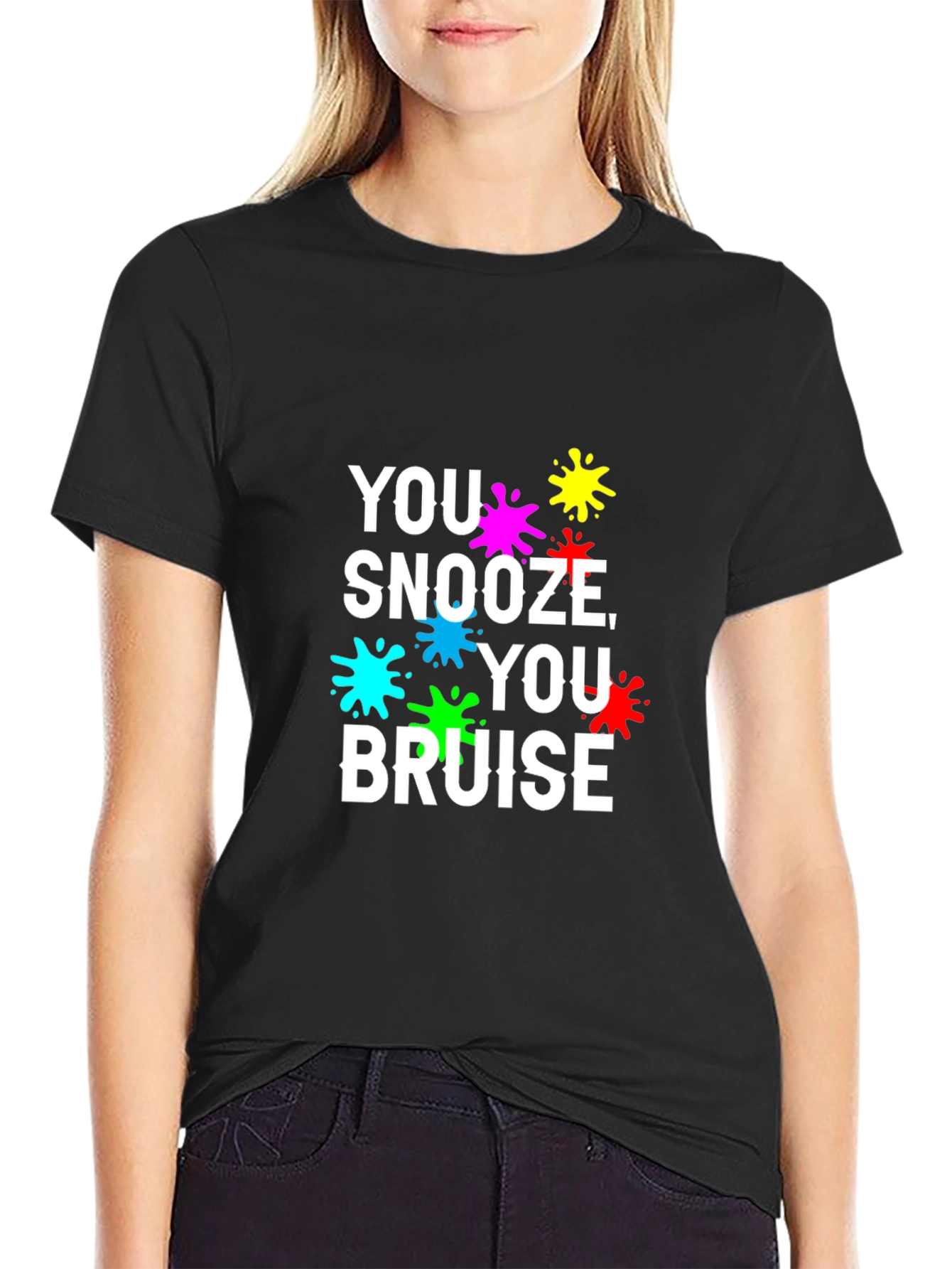 Black You Snooze You Bruise T-Shirt view 2