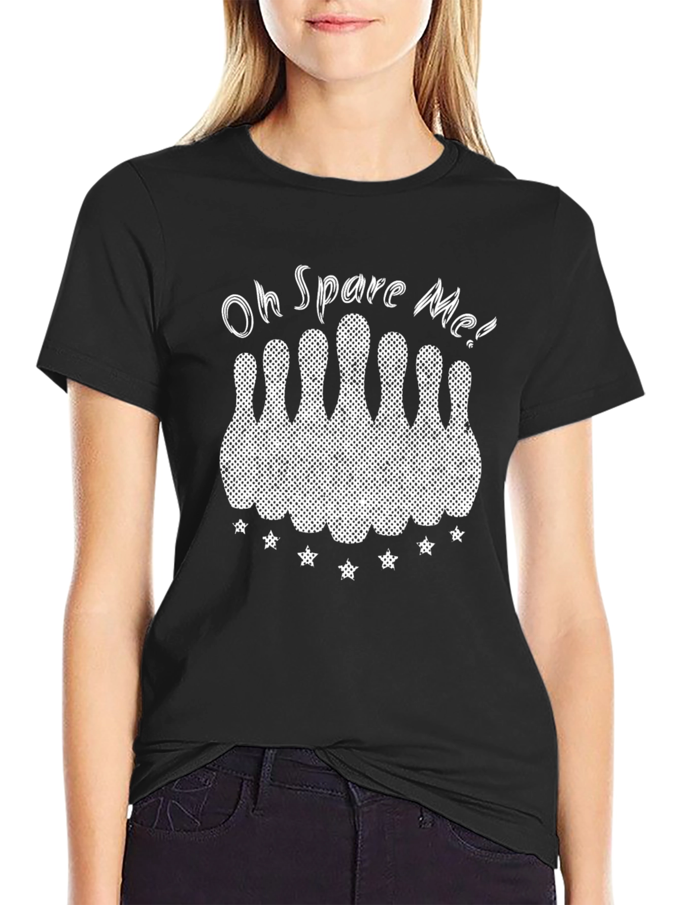 Black Oh Spare Me Bowling T-Shirt view 2