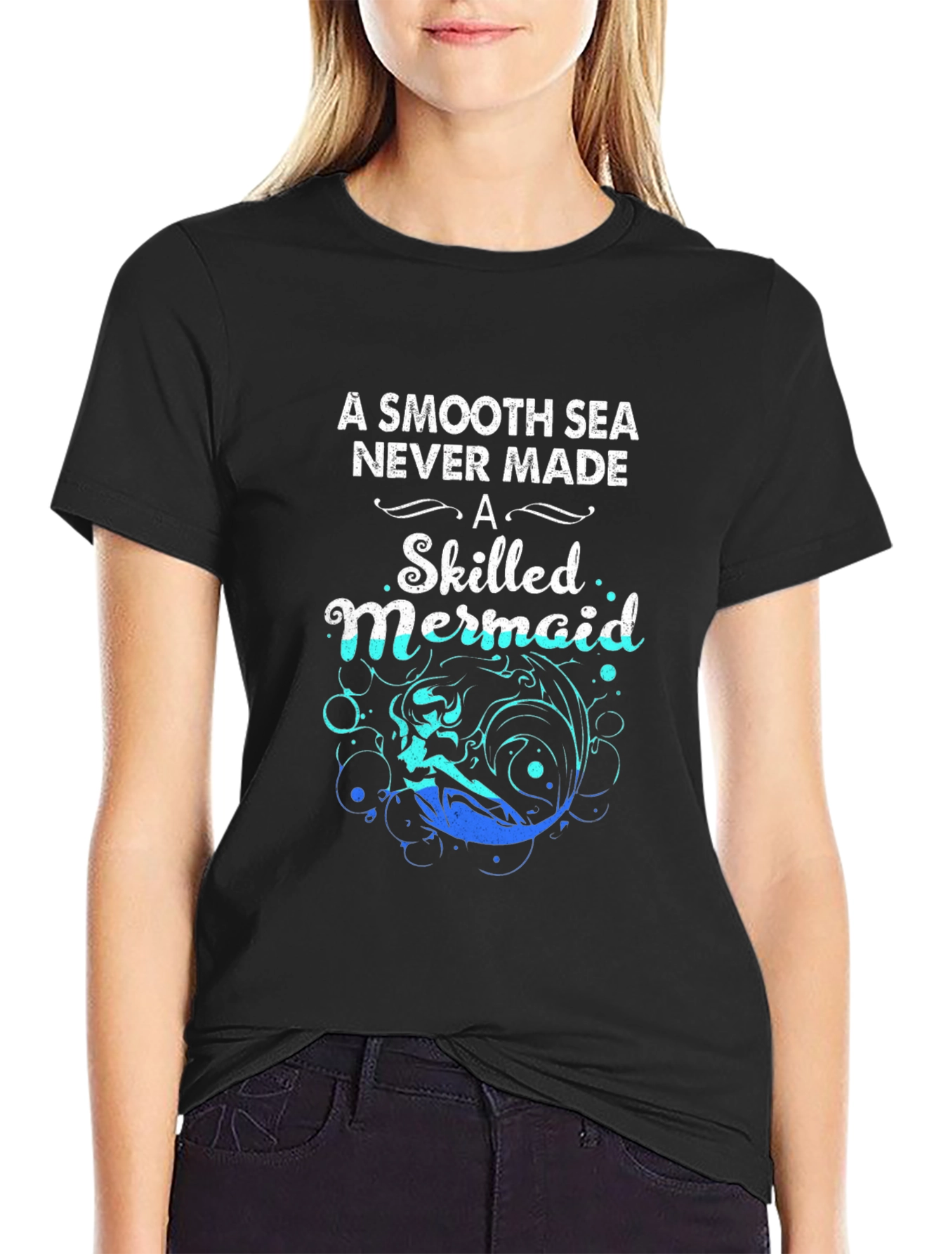 Mermaid Graphic T-Shirt: Smooth Seas, Skilled Mermaid - 2