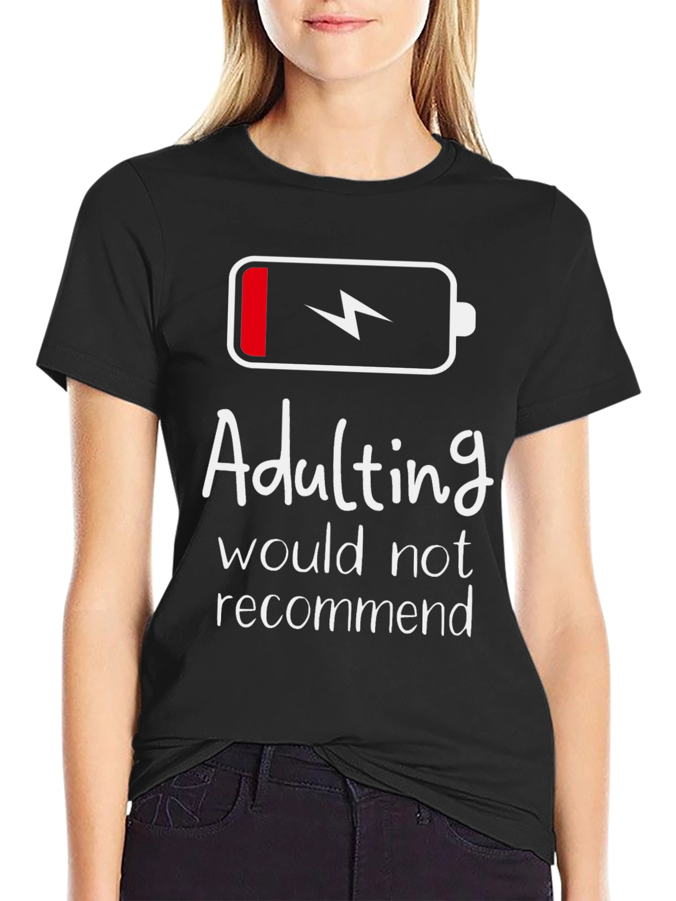 Black Adulting - Not Recommended T-Shirt view 2