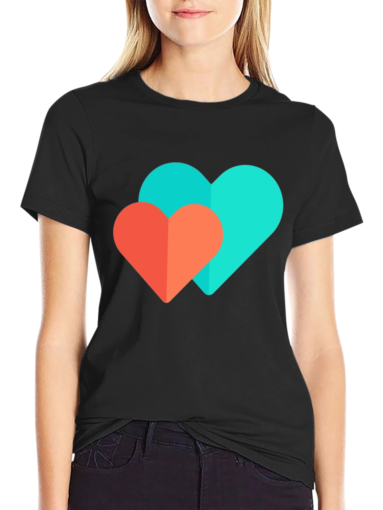 Black Heart Graphic Black T-Shirt view 2