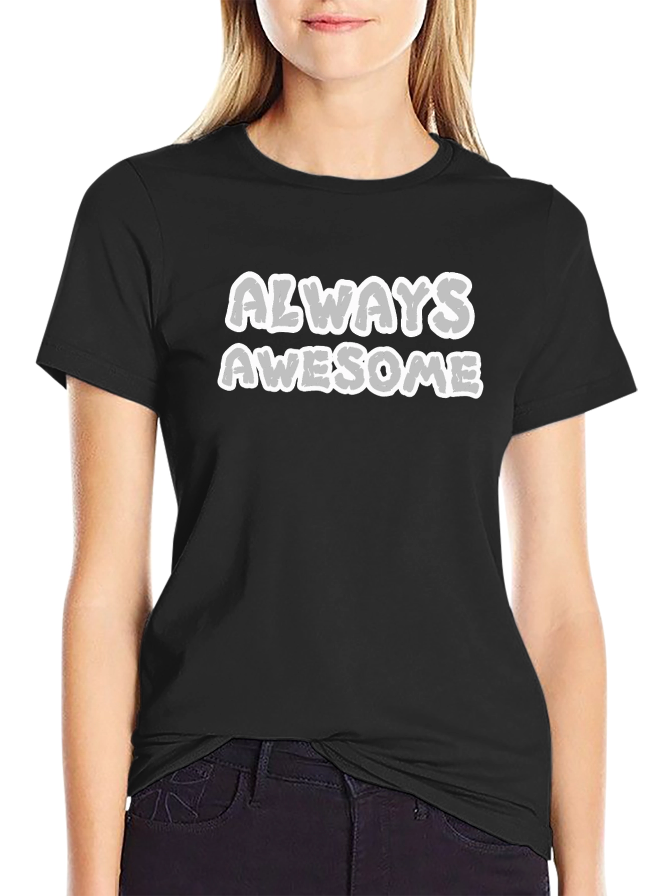 Black Always Awesome Black Graphic T-Shirt for Men view 2