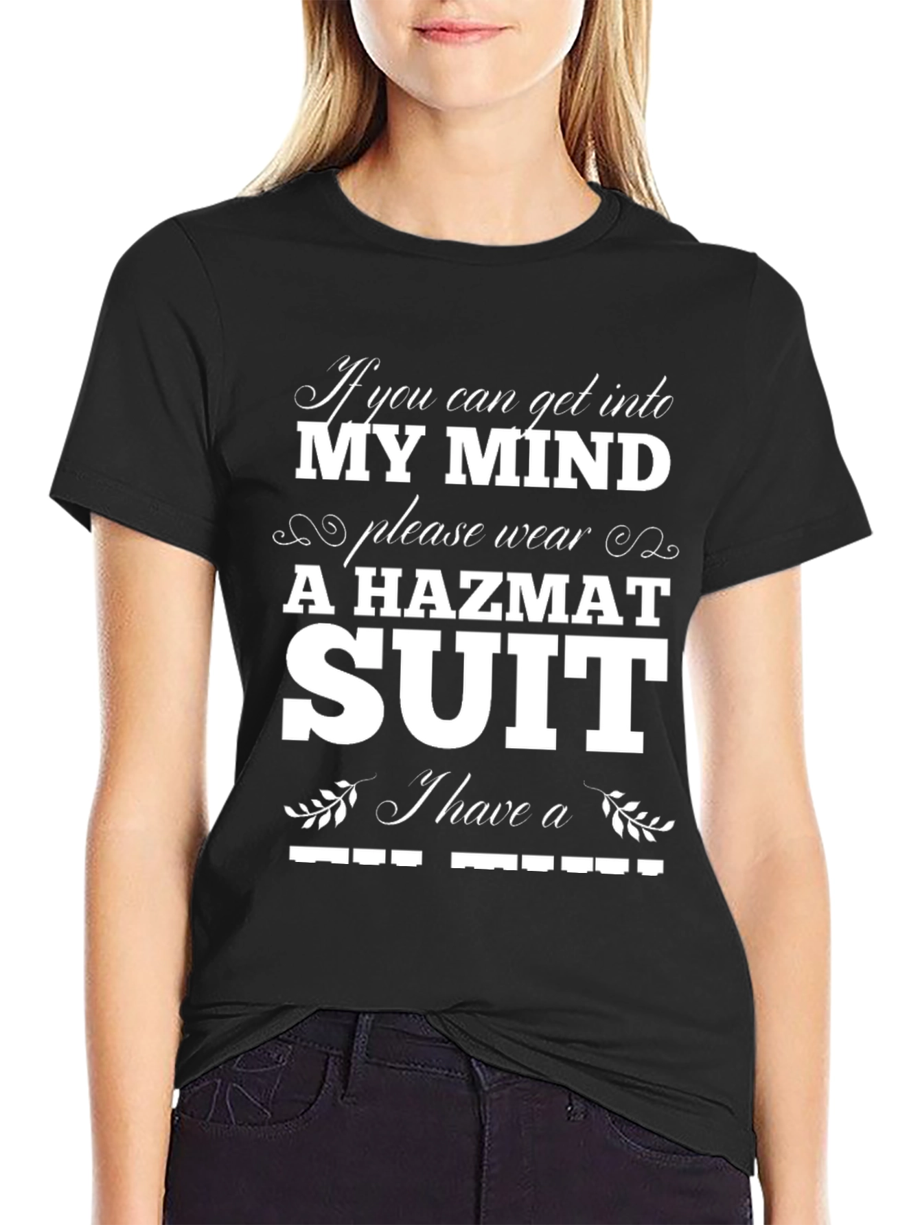 Black Hazmat Suit Mind Graphic Tee - Funny T-Shirt view 2