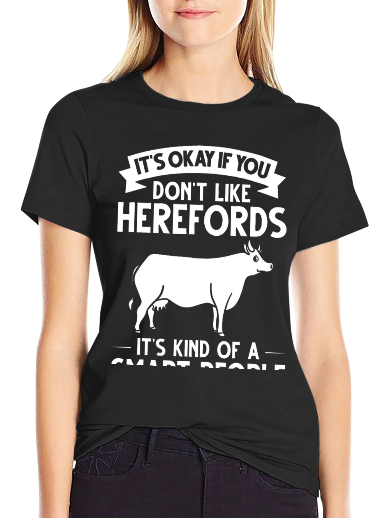 Black Herefords Cow T-Shirt, Smart People Tee view 2