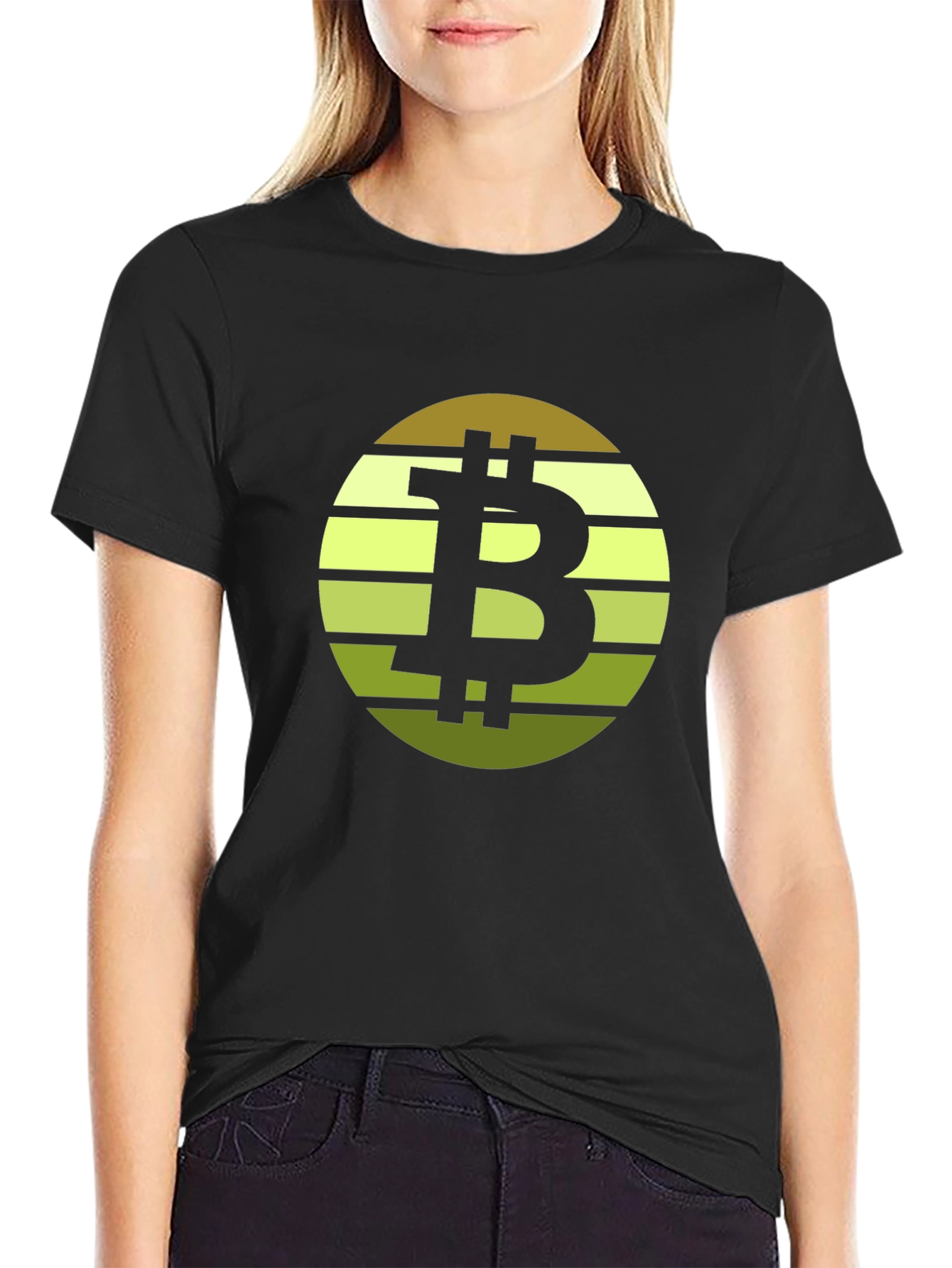 Black Bitcoin Sunset Graphic Tee view 2