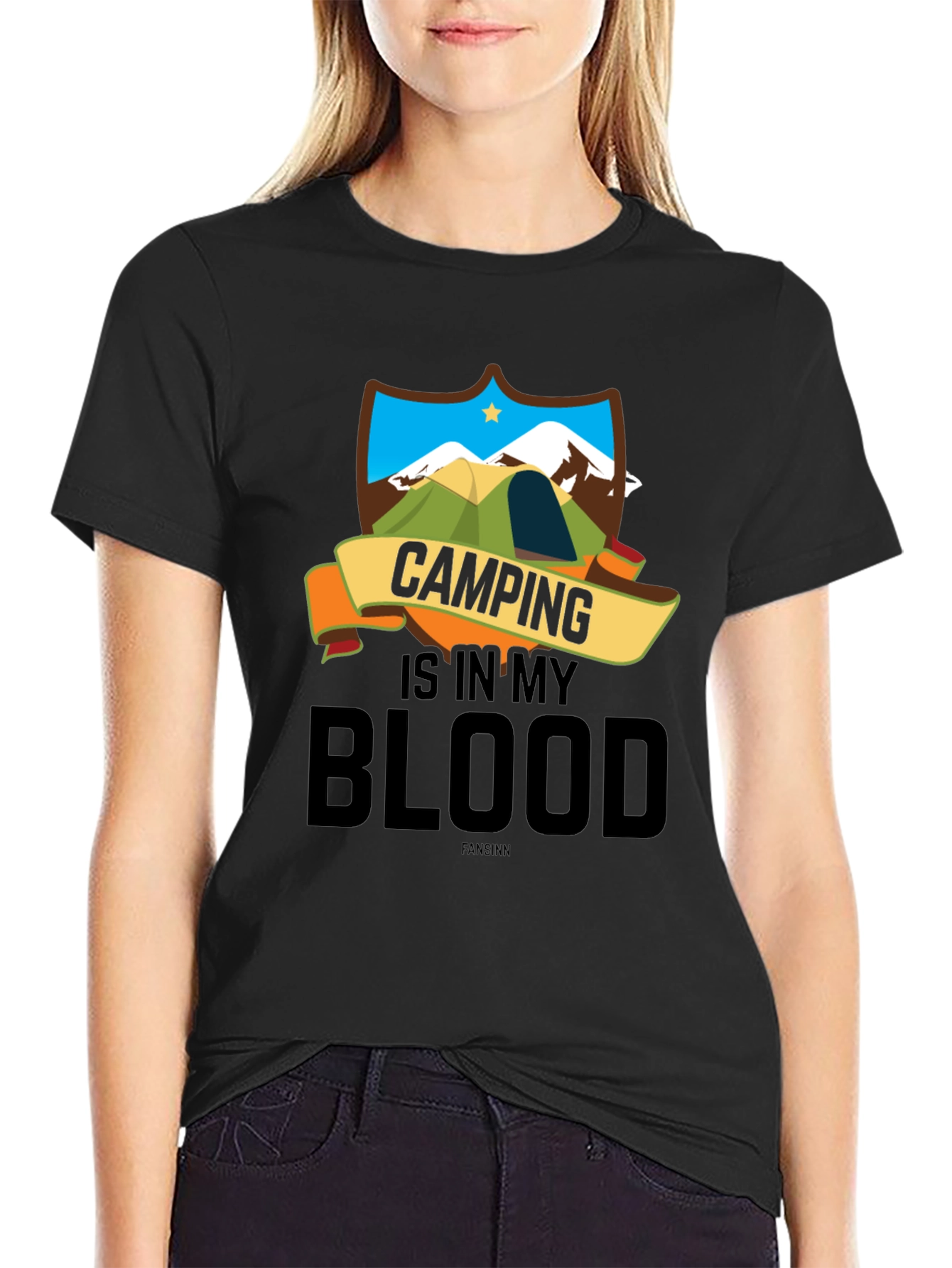 Black Camping Is In My Blood T-Shirt view 2