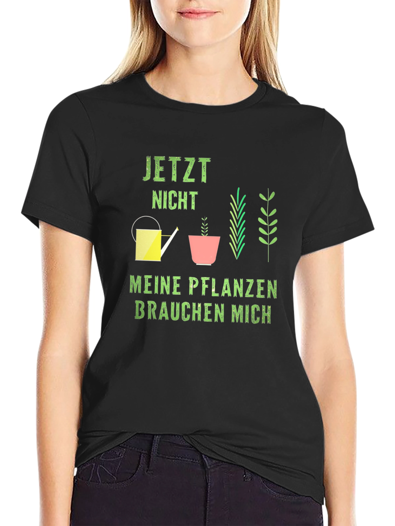 Black Plant Lover Graphic Tee - Meine Pflanzen Brauchen Mich view 2