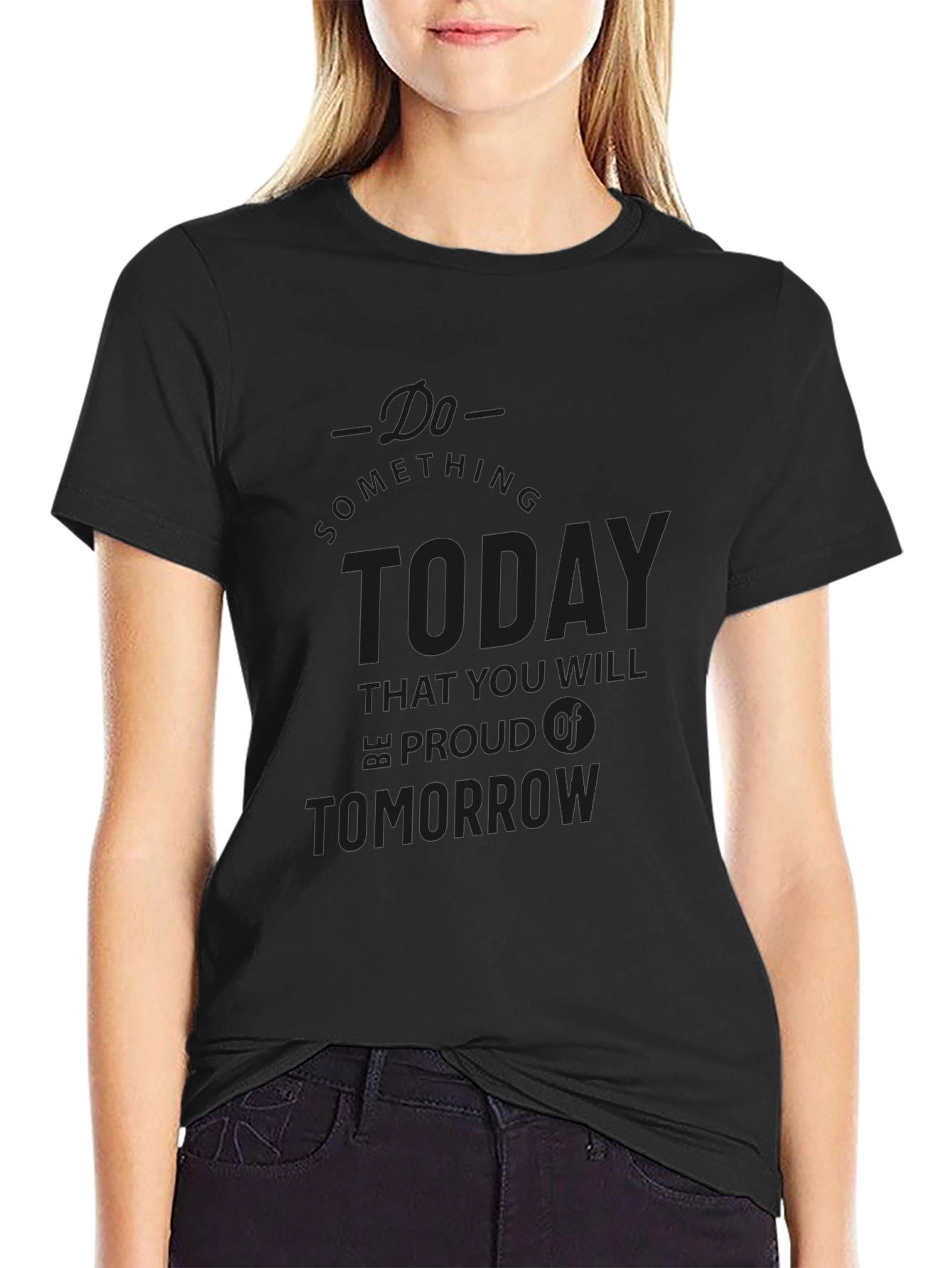 Black Motivational Black Graphic T-Shirt view 2