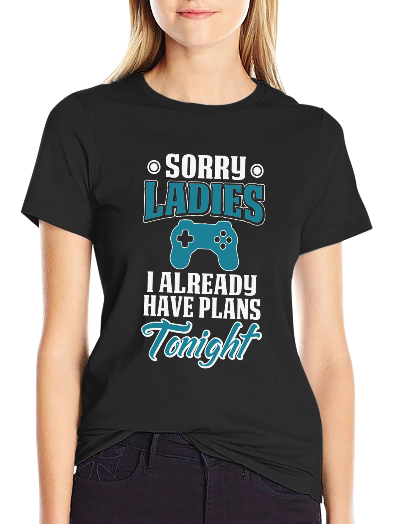 Black Sorry Ladies I Have Plans T-Shirt view 2