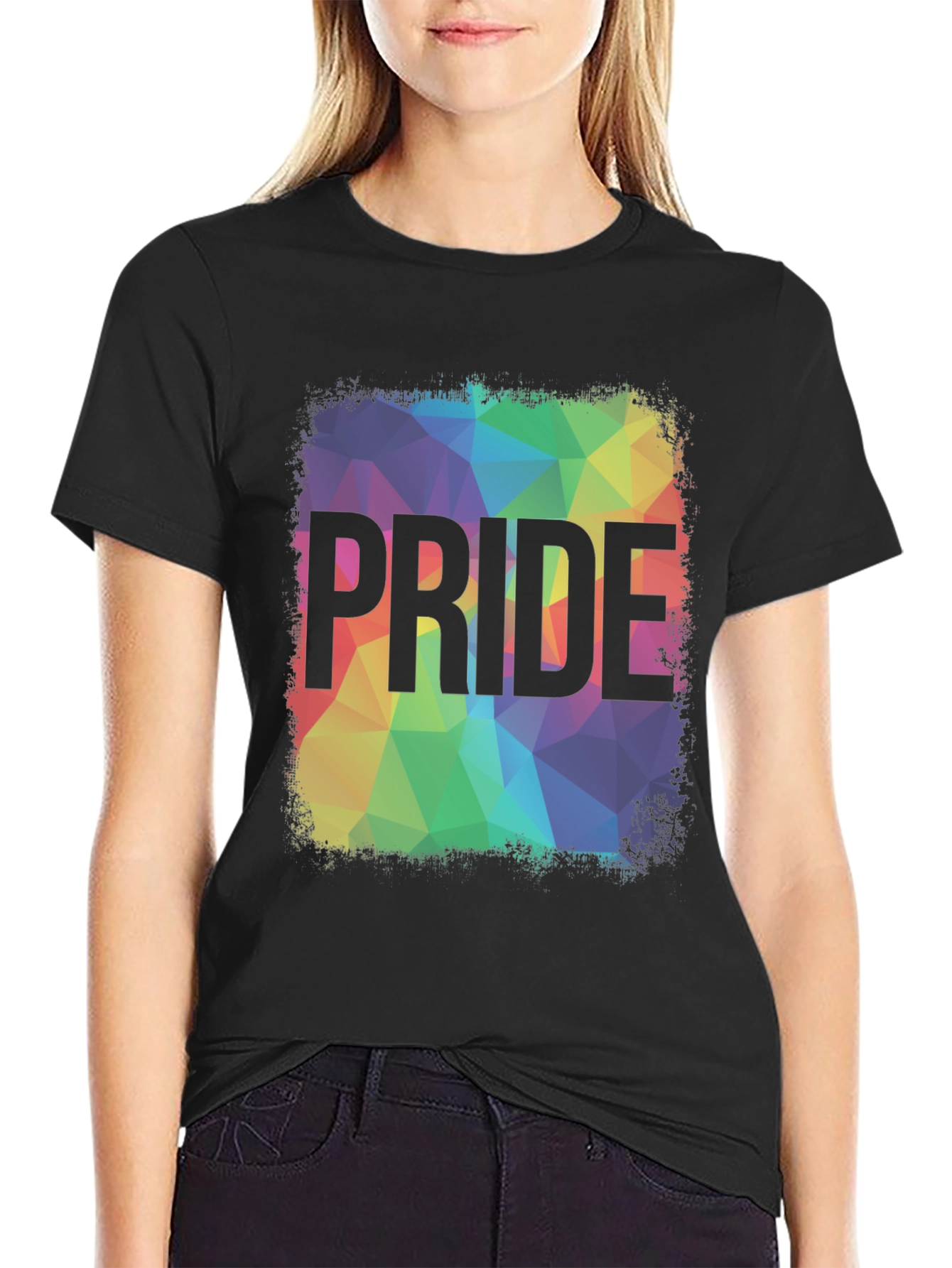 Black Pride Rainbow Graphic Tee - Men's Black T-Shirt view 2