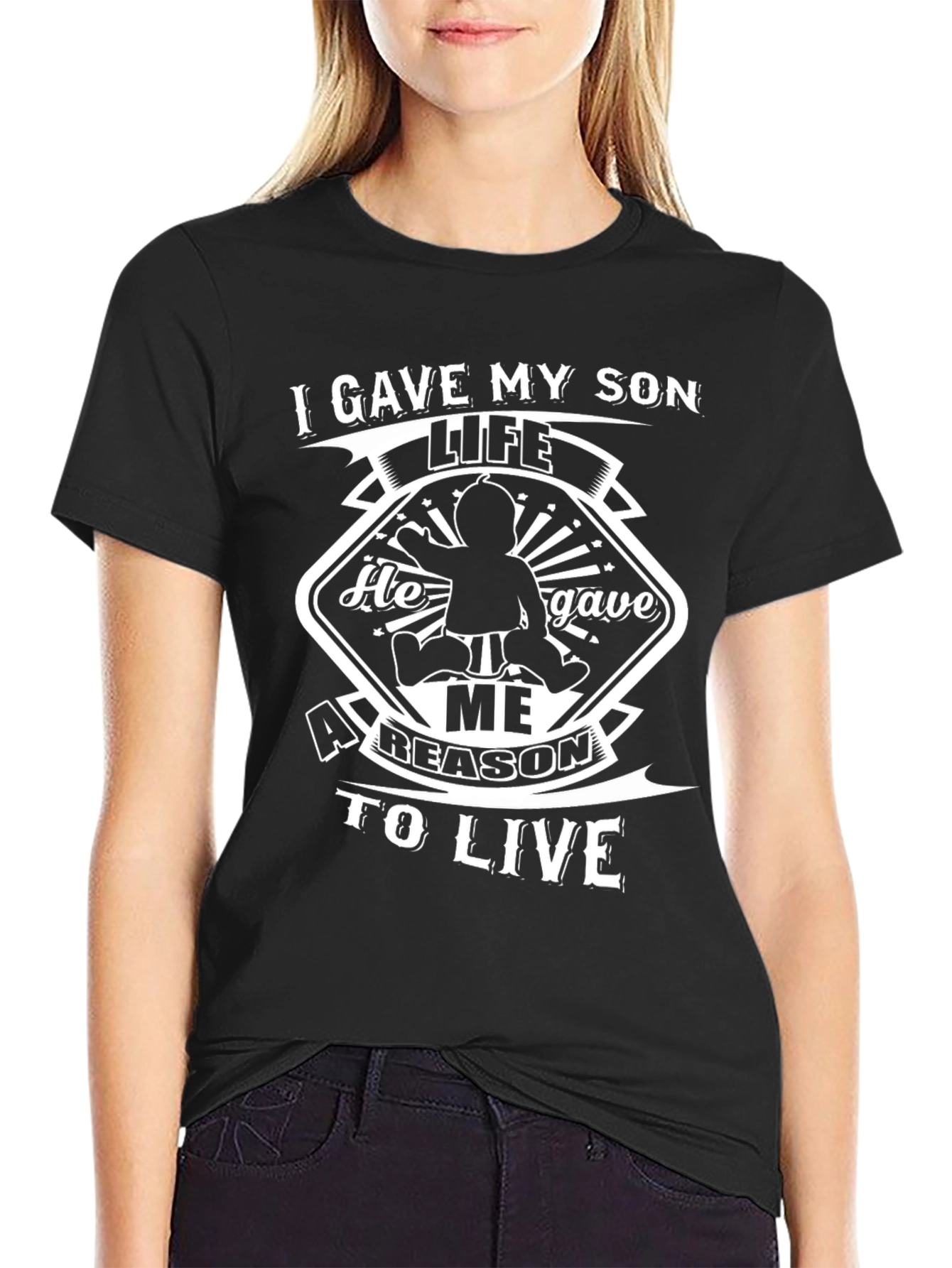 Black Father Son T-Shirt: I Gave My Son Life view 2