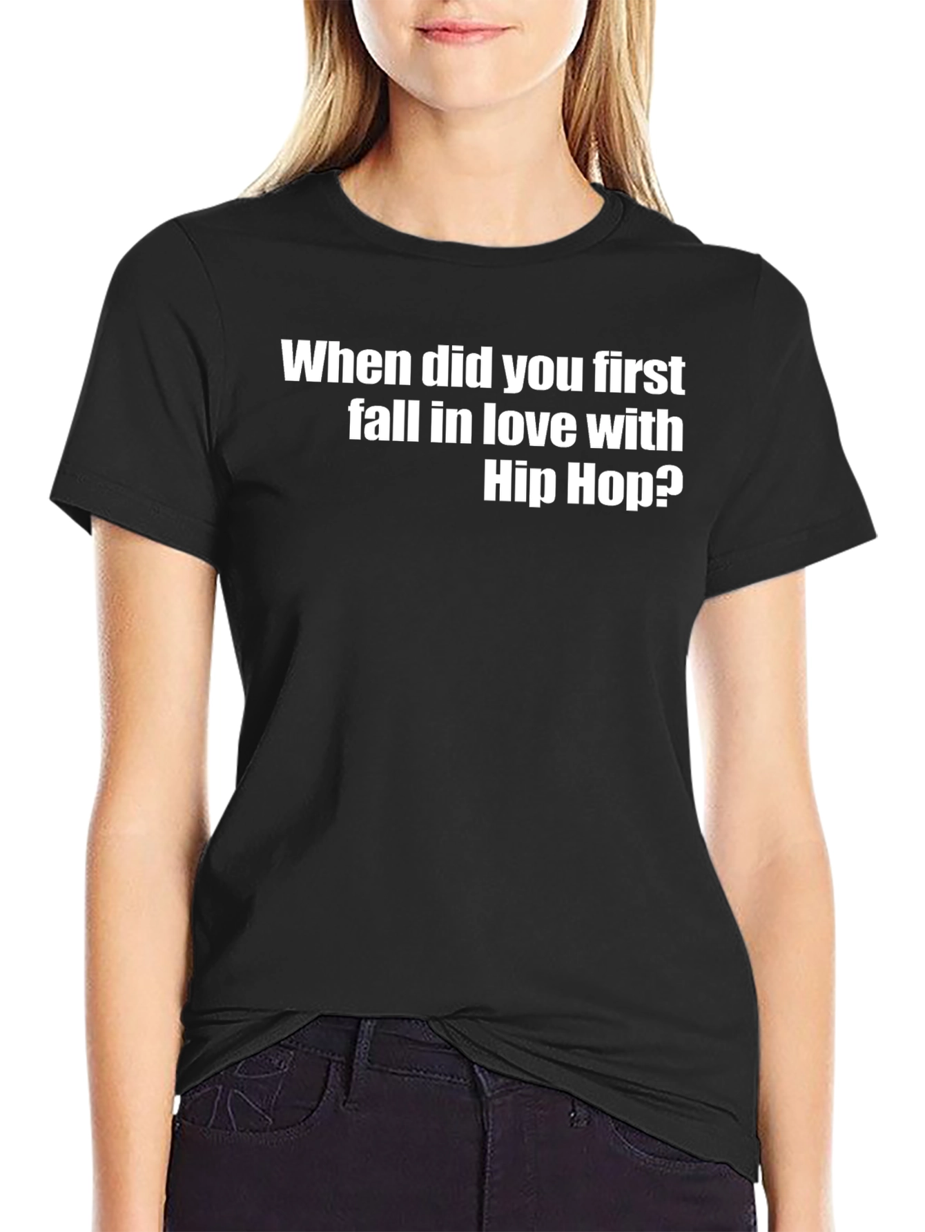 Black Hip Hop Lover T-Shirt: When Did You First Fall In Love? view 2