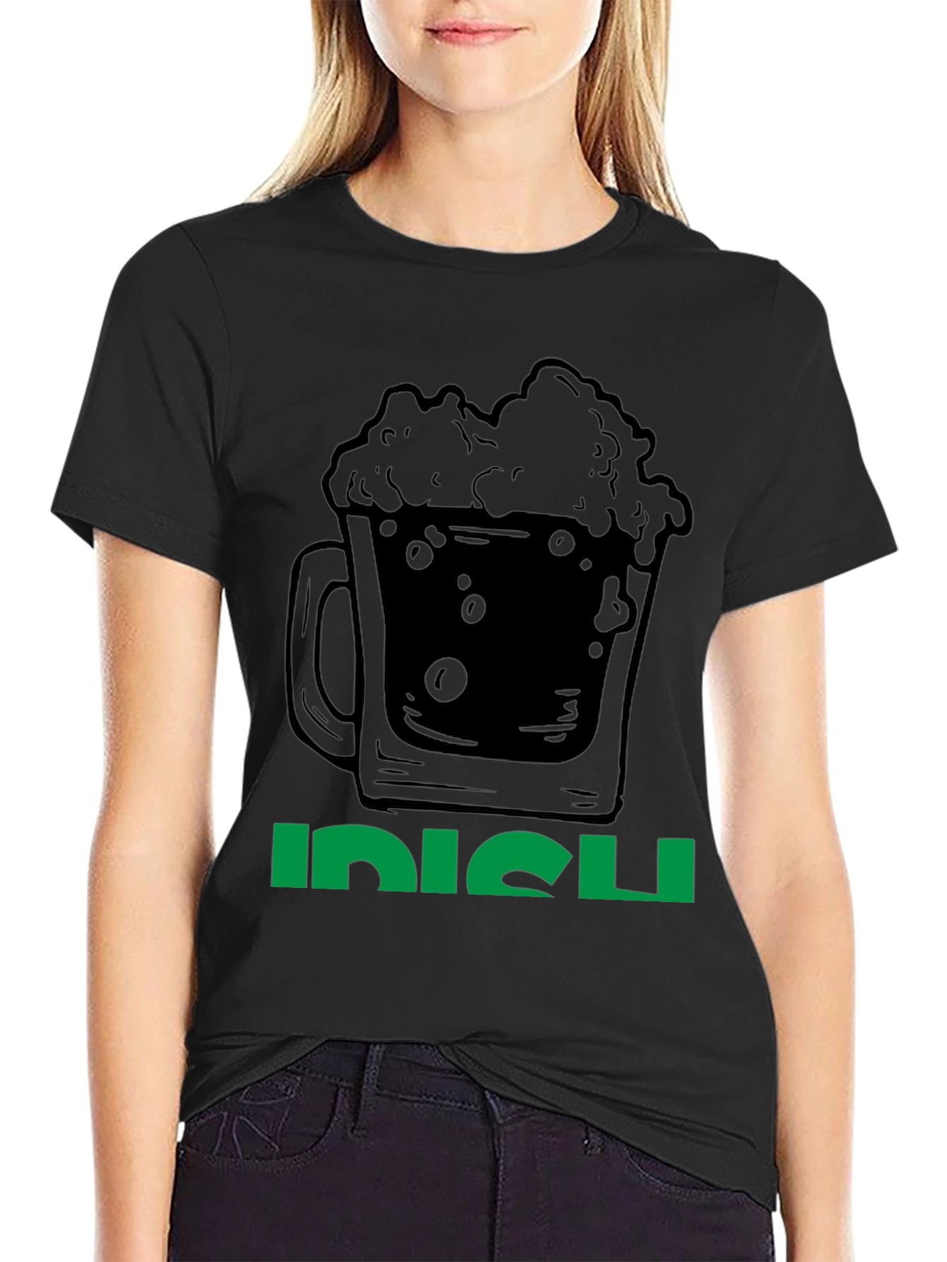 Black Irish Beer Mug Graphic Tee - St. Patrick's Day T-Shirt view 2