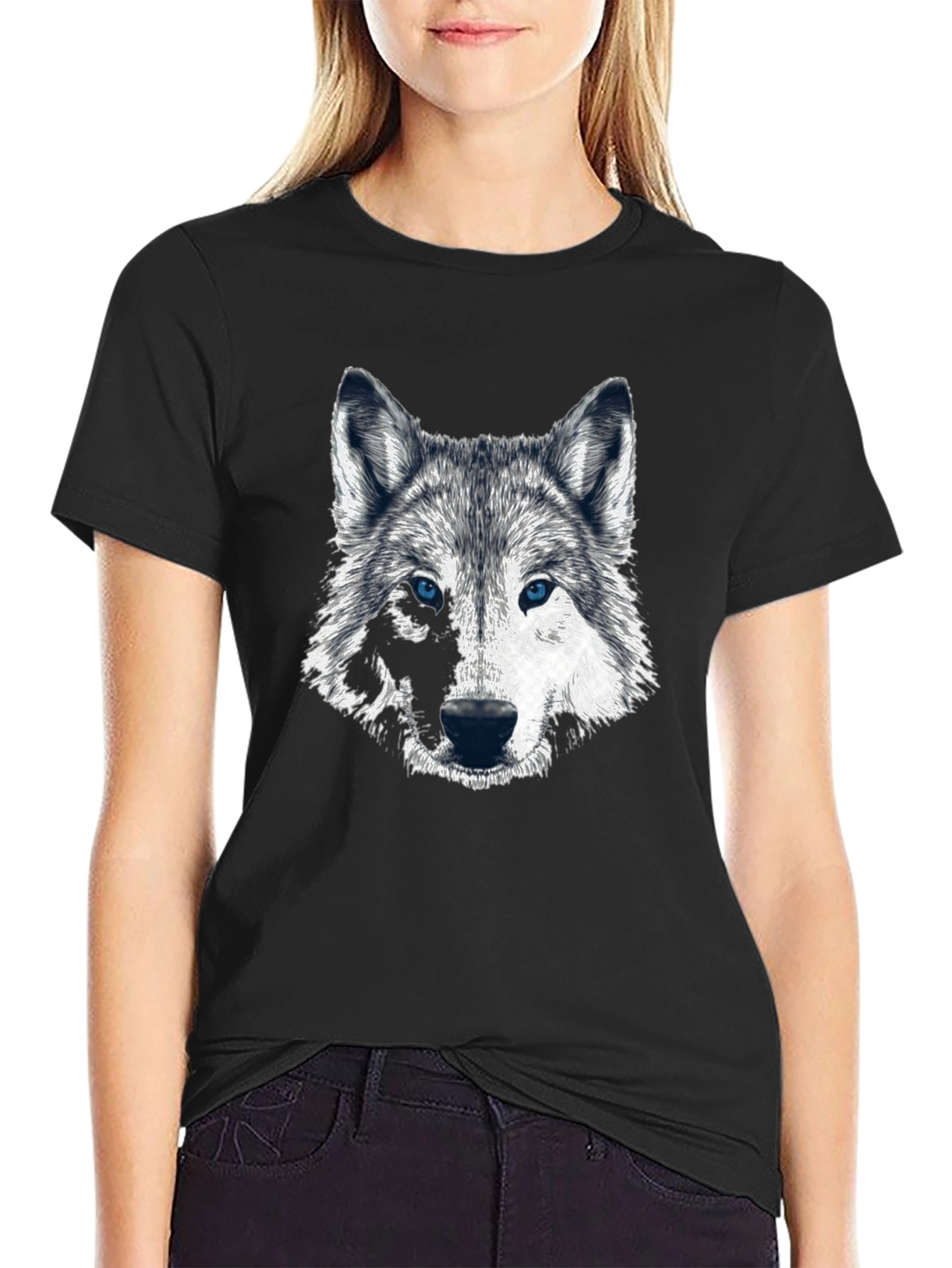 Black Wolf Graphic Tee - Mens Black T-Shirt view 2