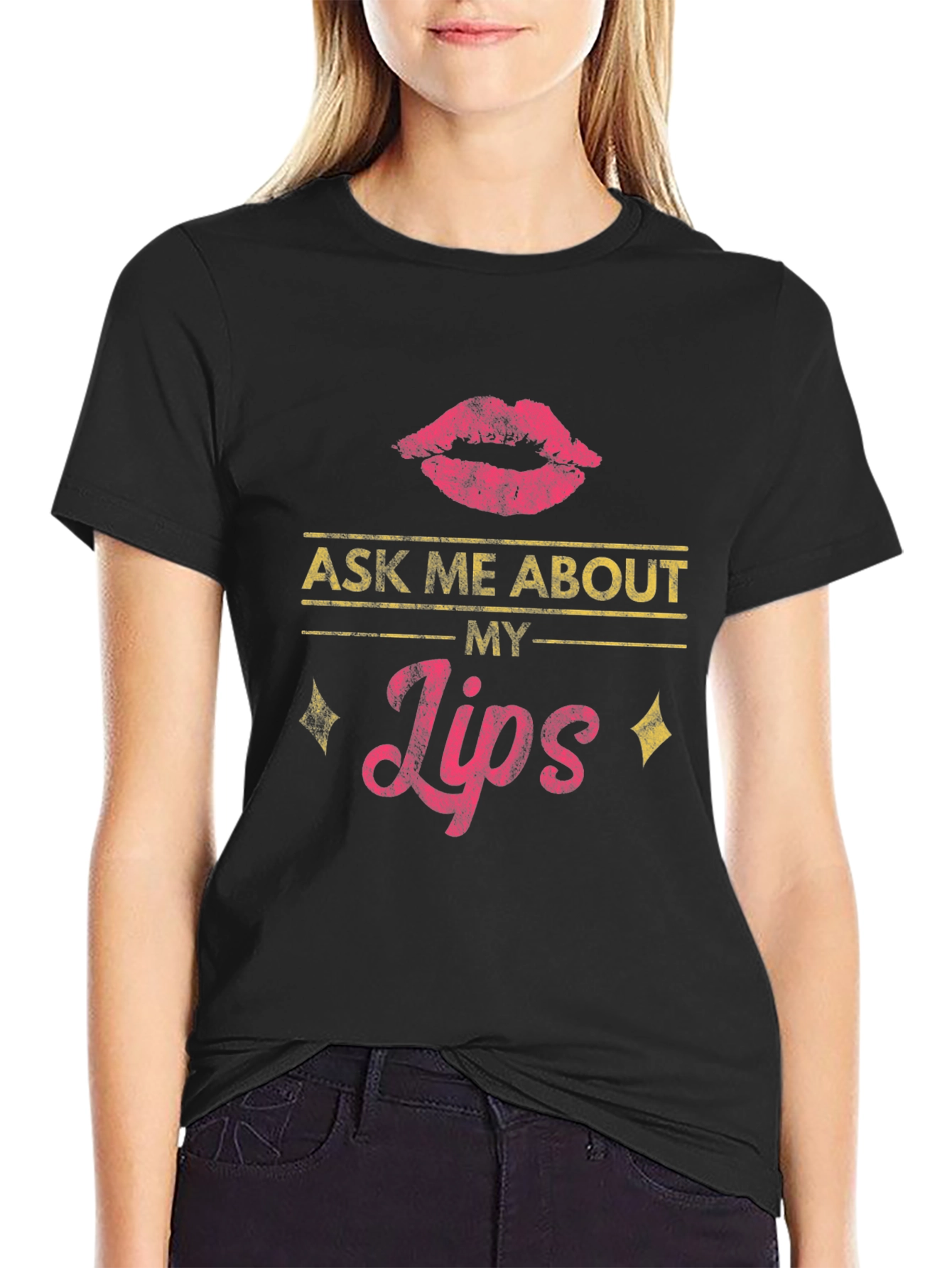 Black Ask Me About My Lips T-Shirt view 2