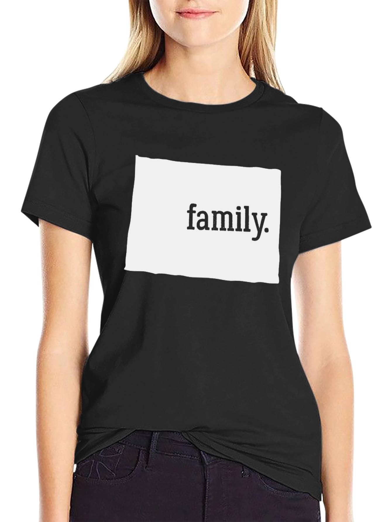 Black Family Graphic Tee - Comfortable Black Cotton T-Shirt view 2