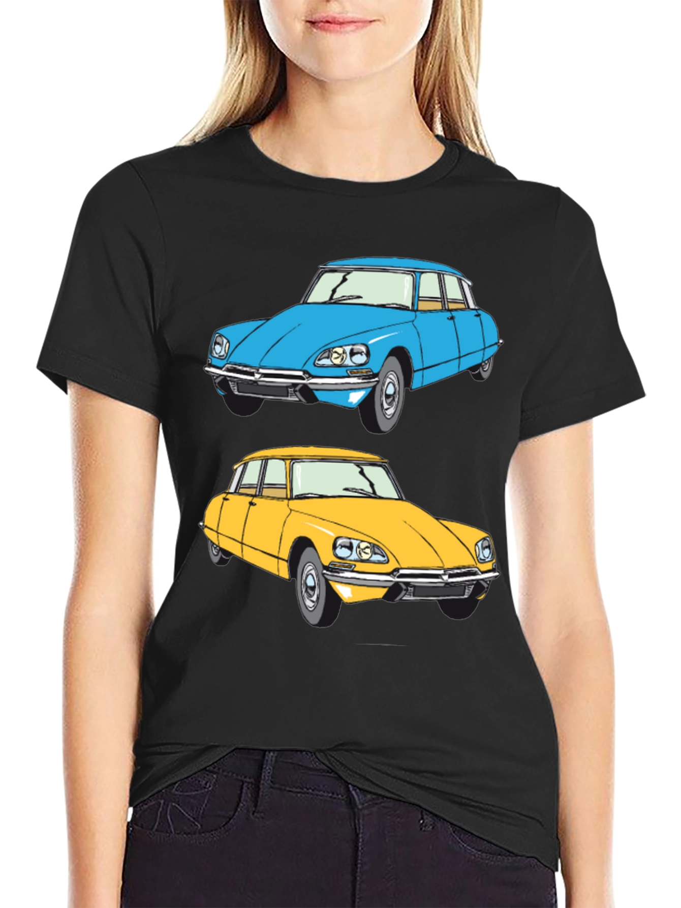 Black Classic Car Graphic Tee - Retro Style view 2