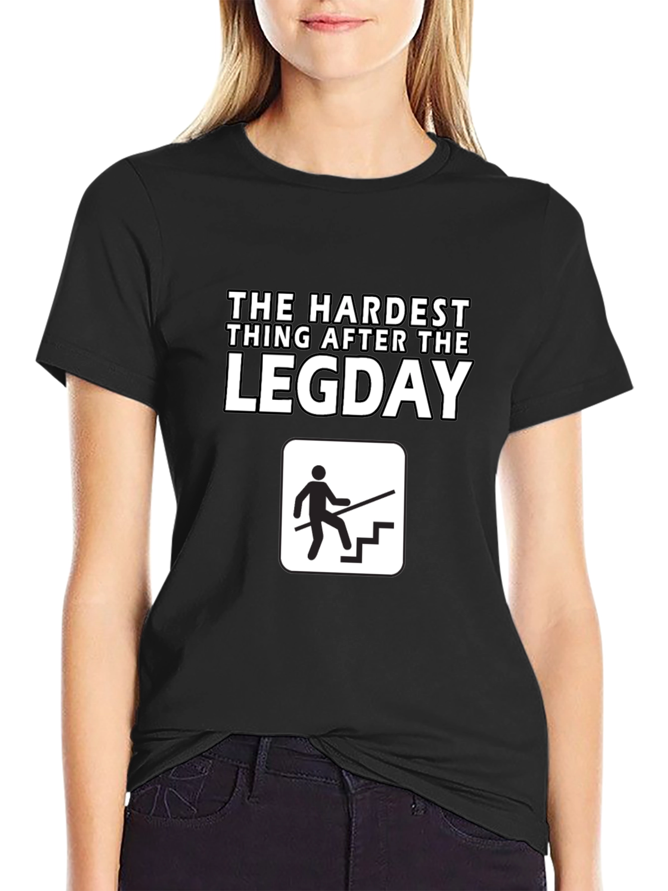 Black The Hardest Thing After Leg Day T-Shirt view 2