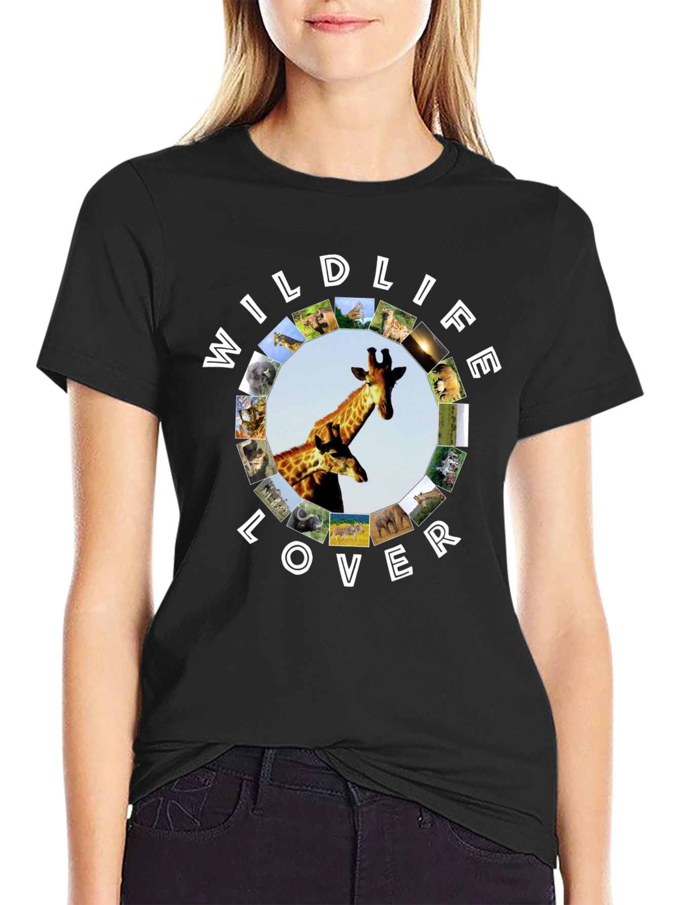 Wildlife Lover Graphic T-Shirt - Animal Circle Design - 2