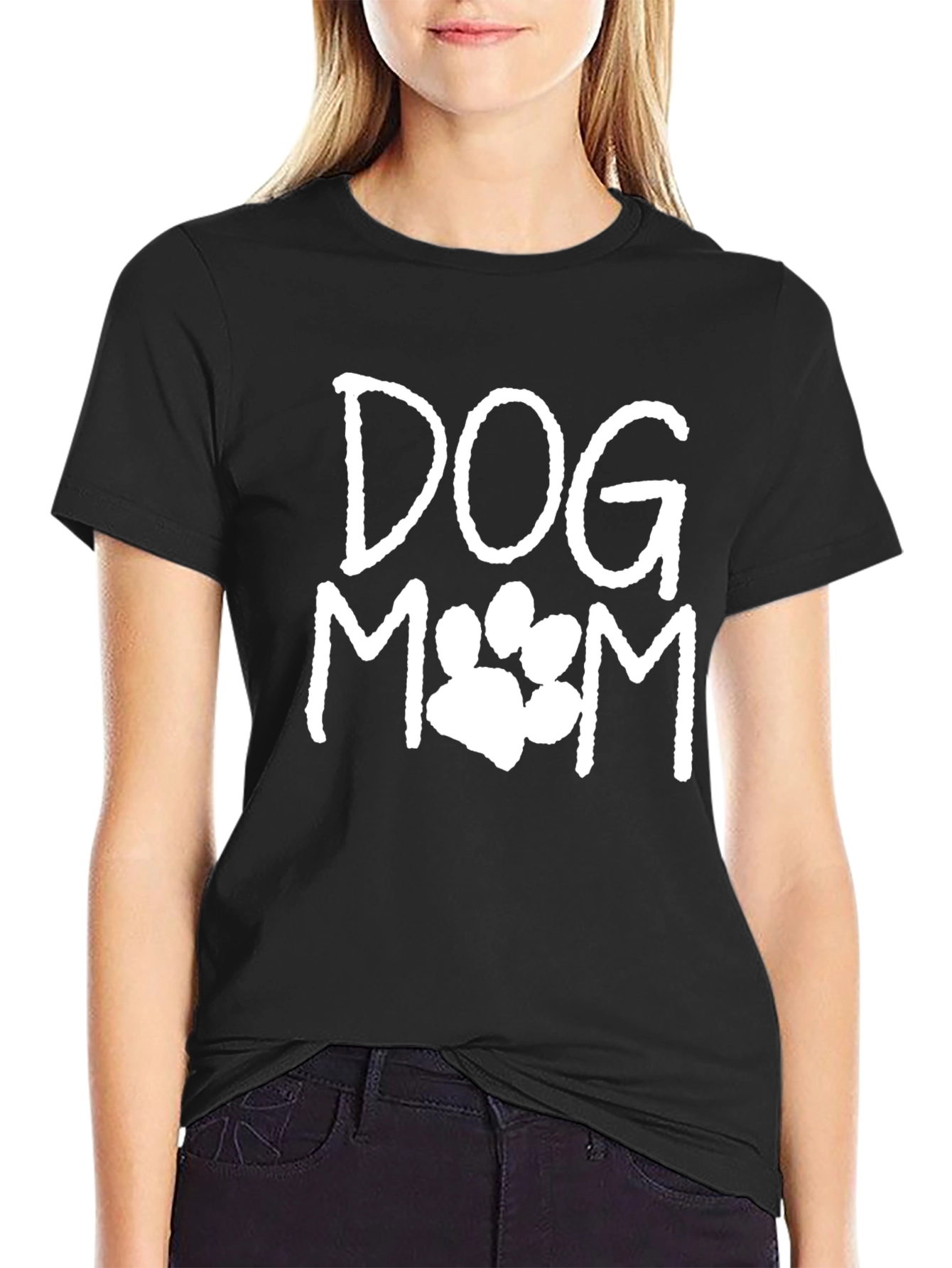 Black Dog Mom Graphic Tee - Cute Pet Lover Shirt view 2