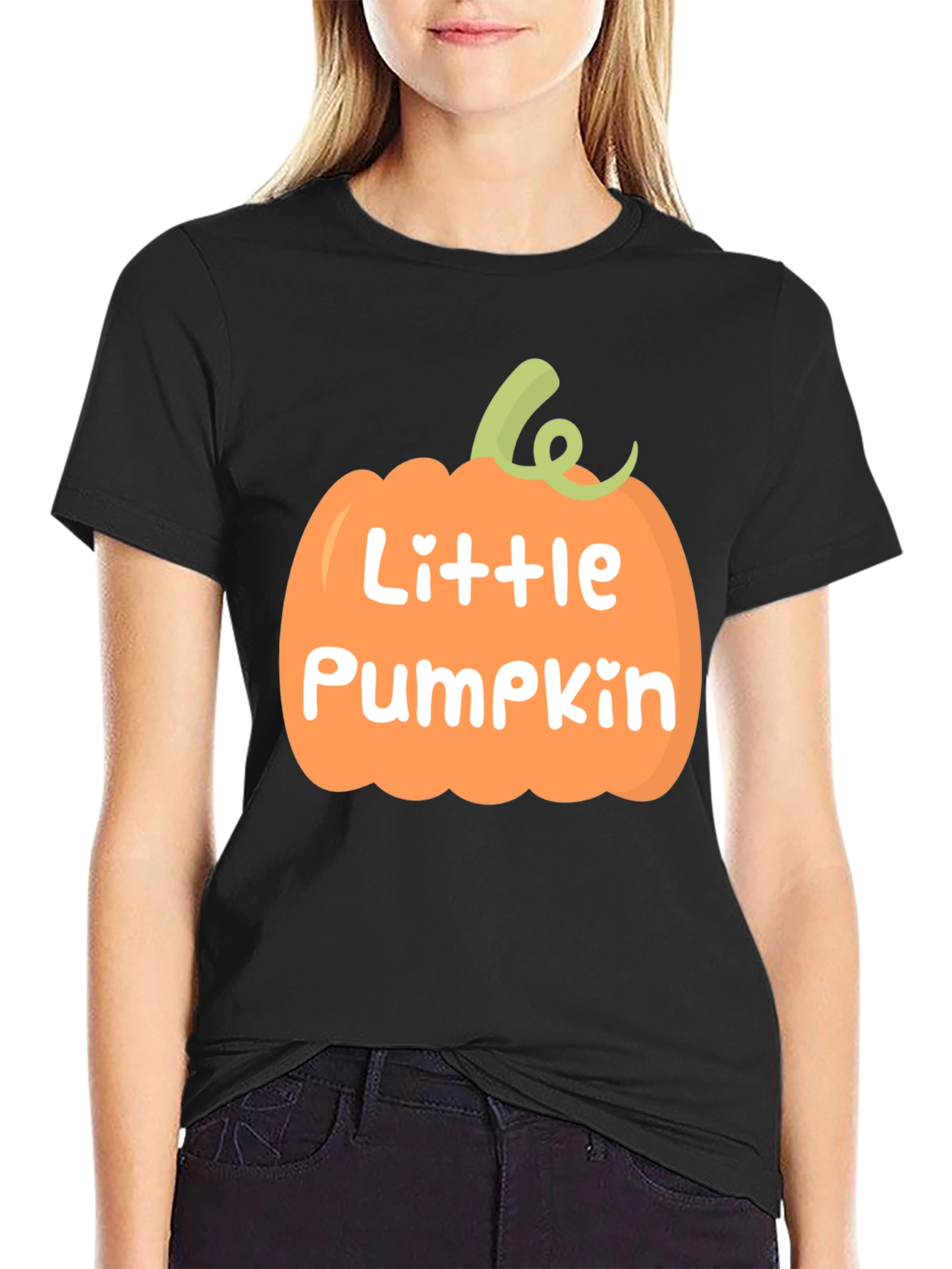 Black Little Pumpkin Black T-Shirt view 2