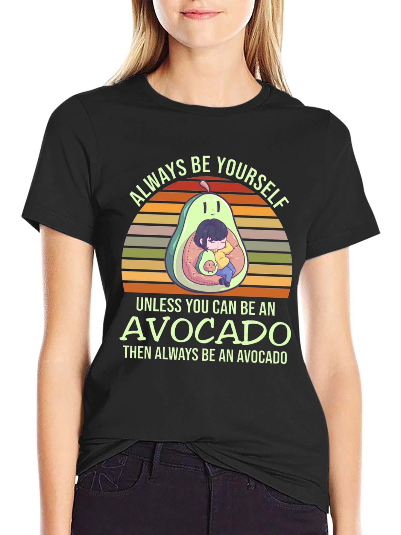Black Always Be Yourself Avocado T-Shirt view 2