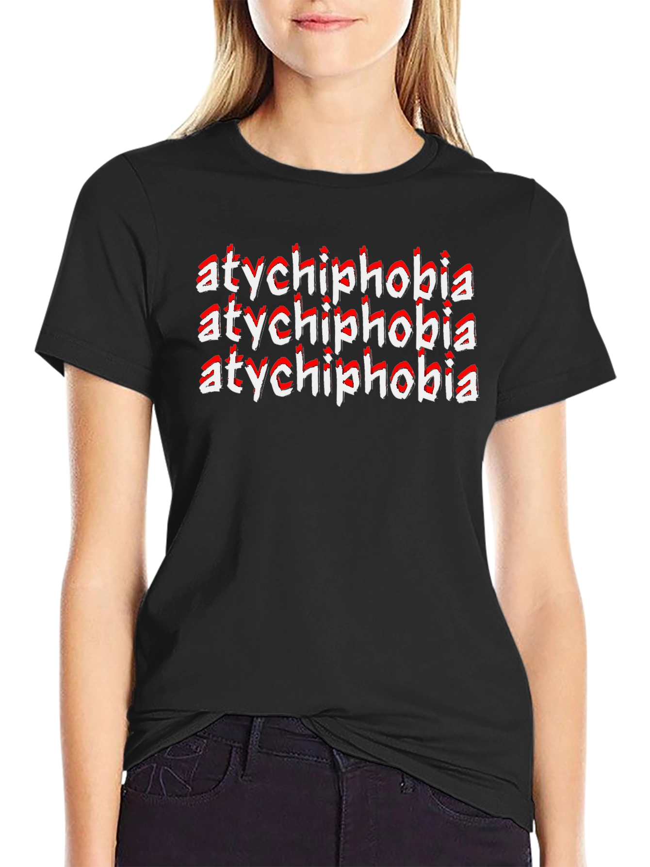 Black Atychiphobia T-Shirt - Fear of Failure Tee view 2