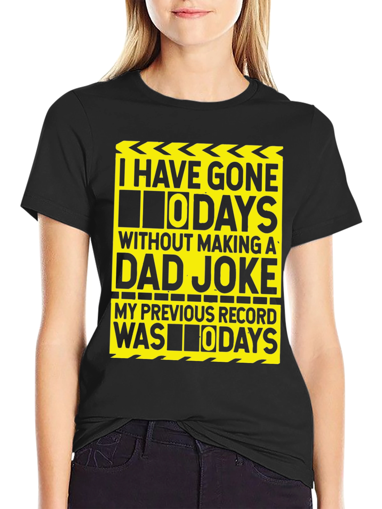 Black Funny Dad Joke T-Shirt: I Have Gone 0 Days view 2
