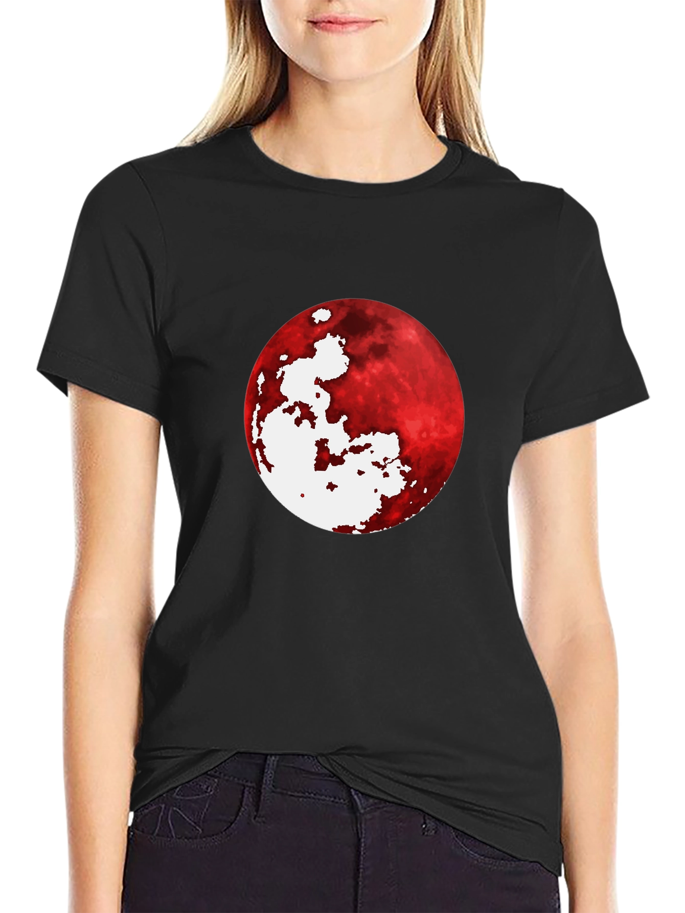 Black Blood Moon Graphic Black T-Shirt - Unique Design view 2