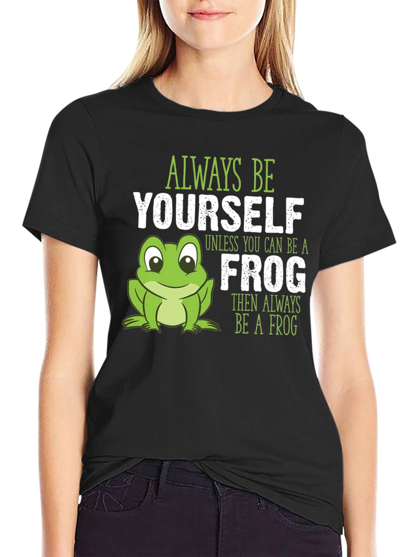 Black Always Be Yourself Frog T-Shirt view 2