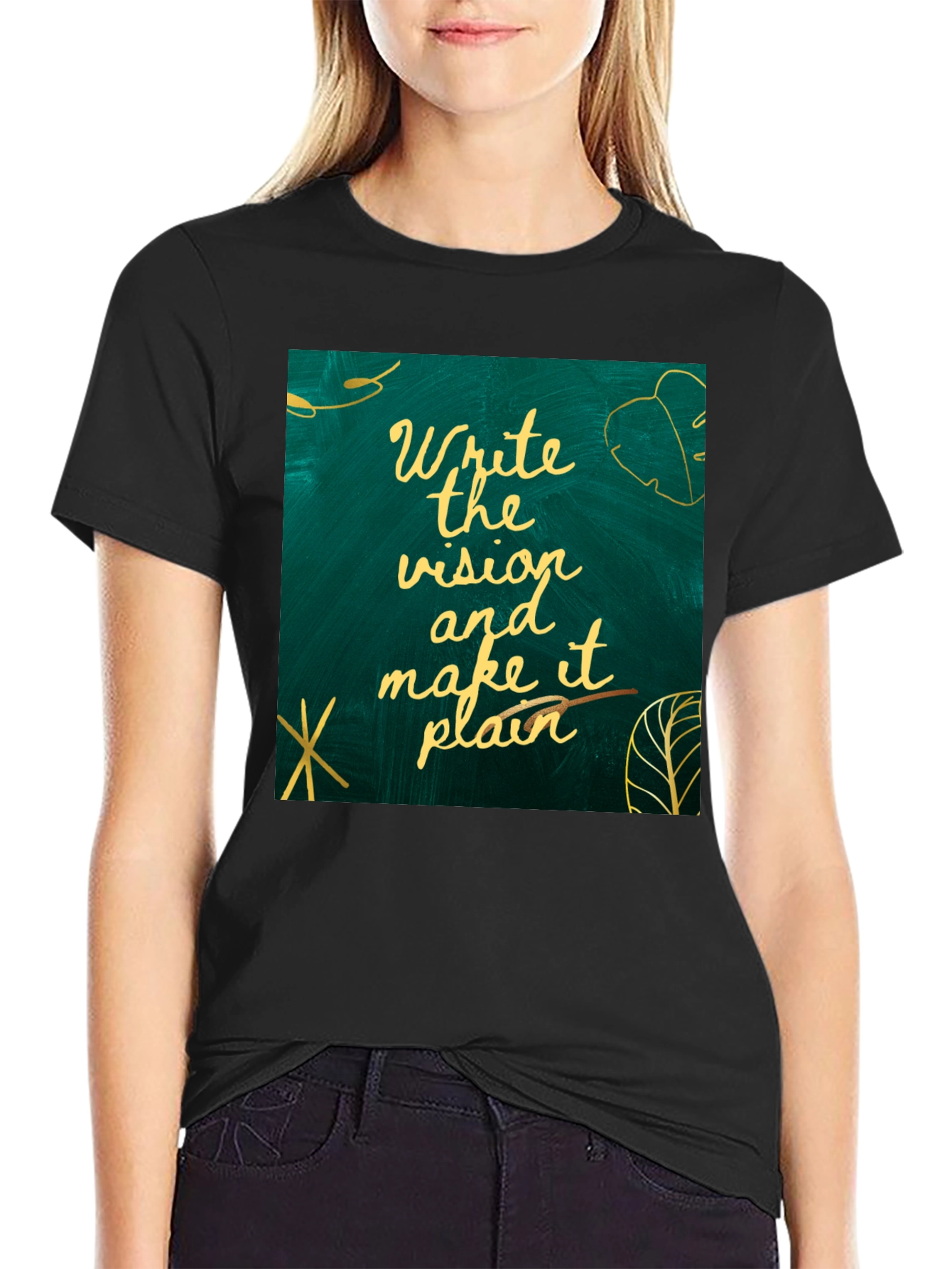 Black Visionary Tee: Write the Vision, Make it Plain T-Shirt view 2